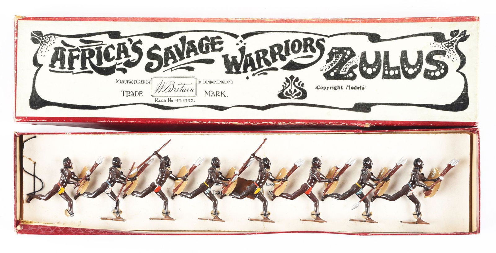 BRITAINS AFRICA SAVAGE ZULU WARRIORS SET. (1 of 3)