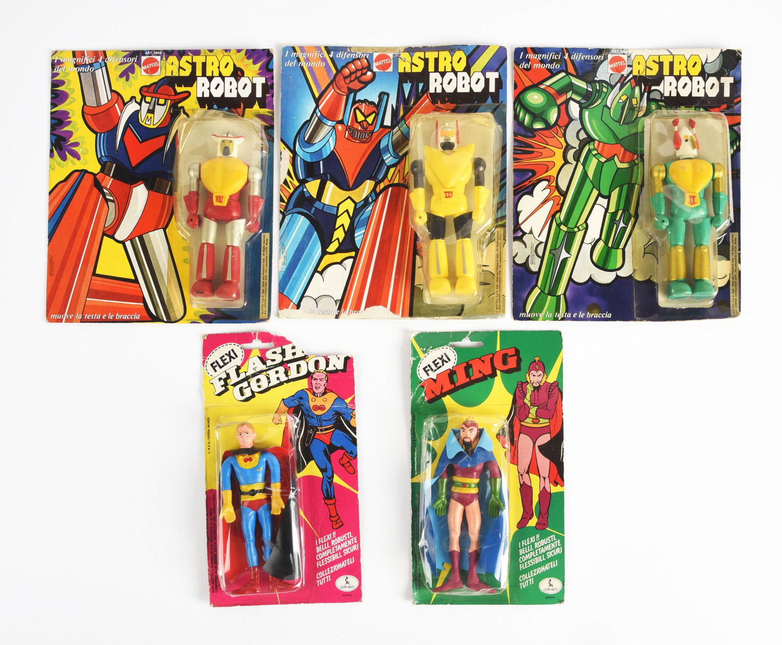 LOT OF 5: SPACE & ROBOT FLEXI FIGURES. (1 of 2)