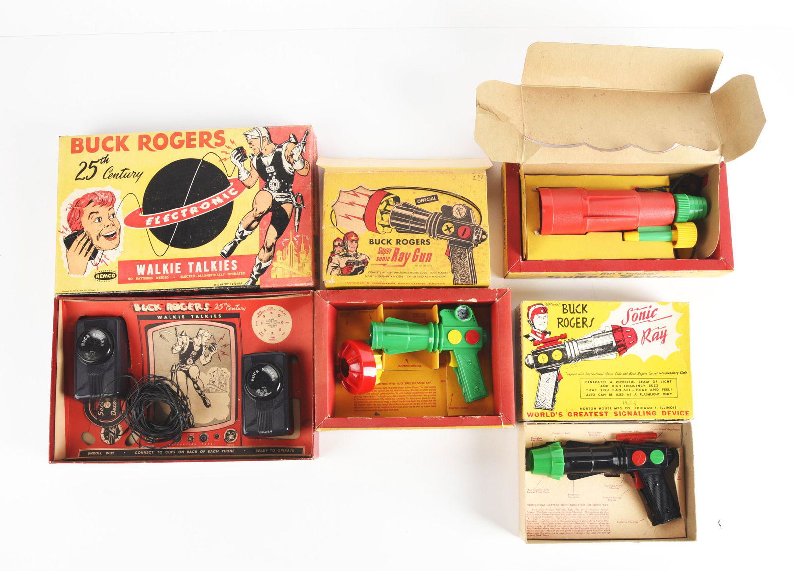 LOT OF 4: AMERICAN MADE BUCK ROGERS ITEMS IN ORIGINAL BOXES. (1 of 2)