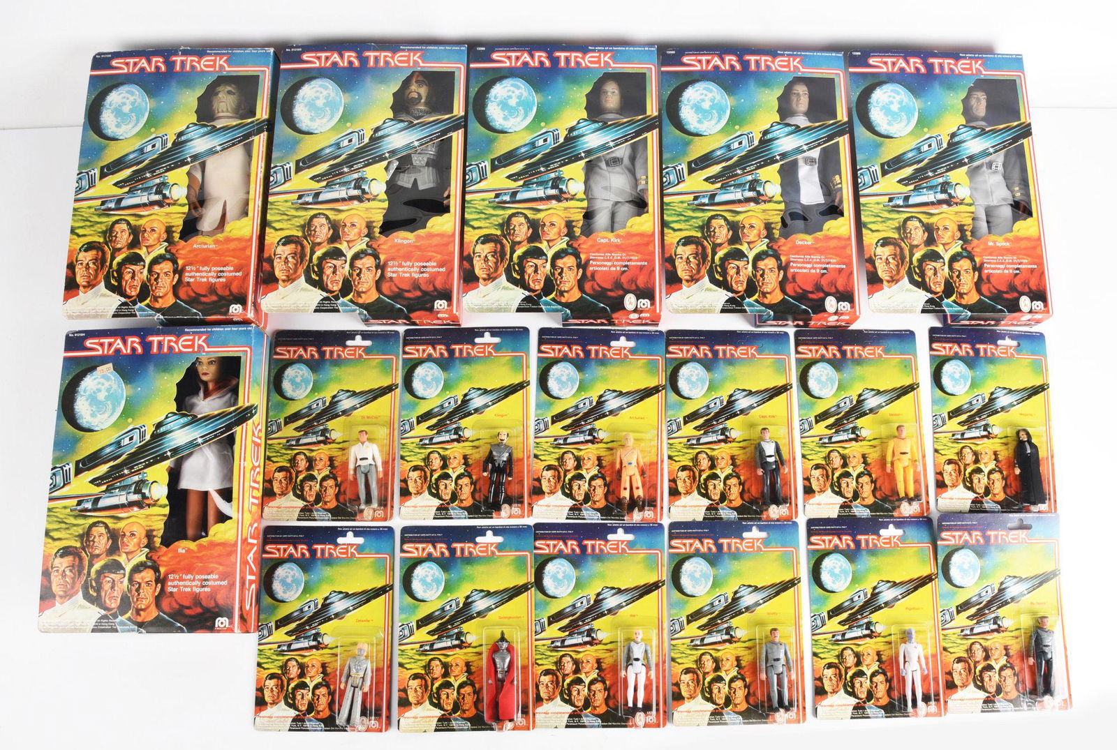 LOT OF 18: VARIOUS MEGO STAR TREK FIGURES IN ORGINAL BOXES OR ORIGINAL CARD. (1 of 2)
