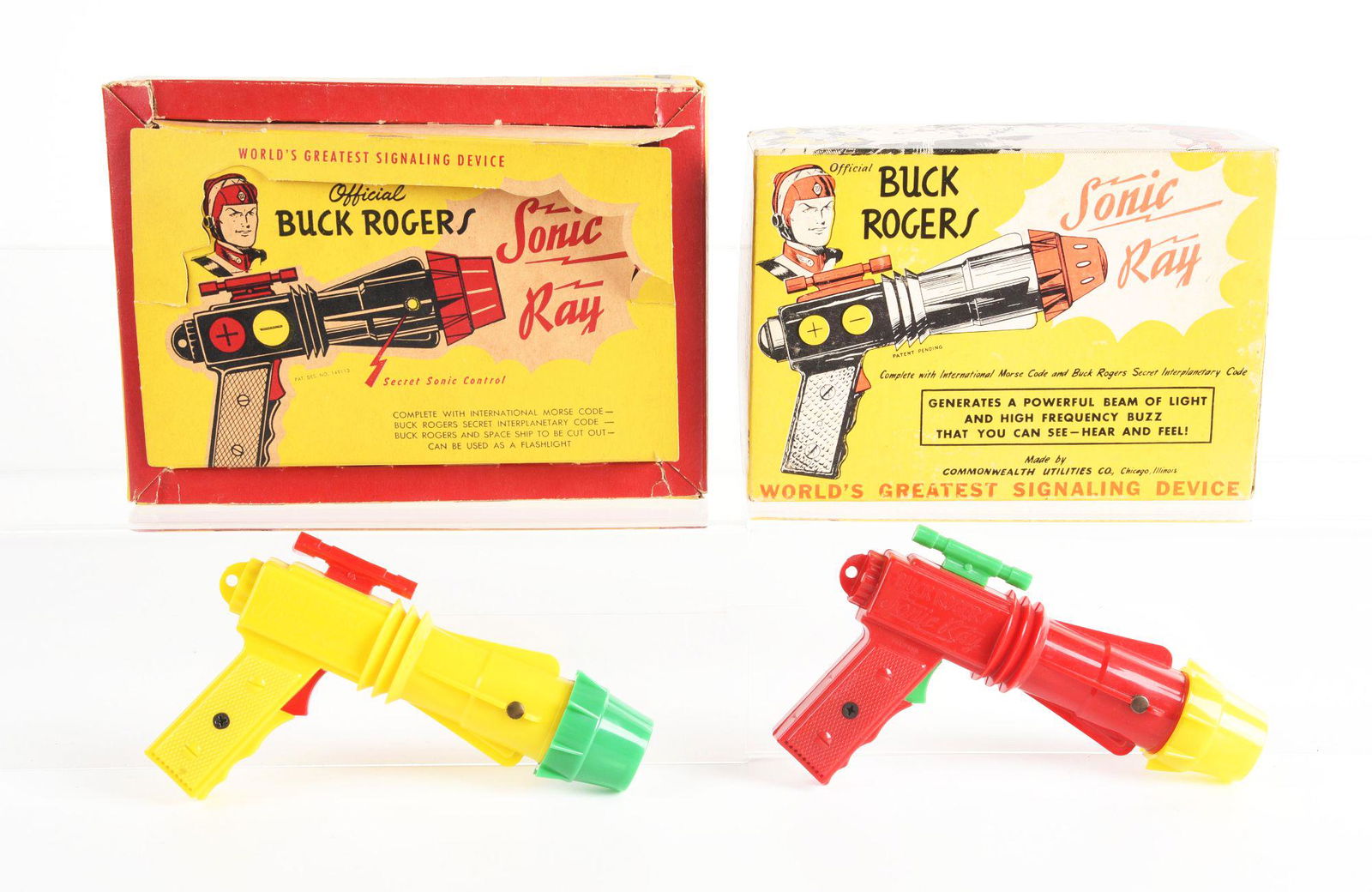 LOT OF 2: OFFICIAL BUCK ROGERS PLASTIC SONIC RAY GUNS. (1 of 2)