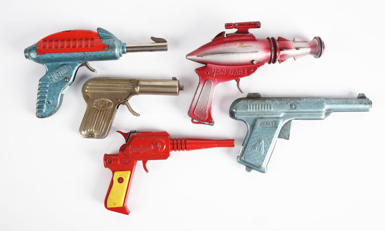 LOT OF 5: VARIOUS ENGLAND MADE SPACE GUNS. (1 of 2)