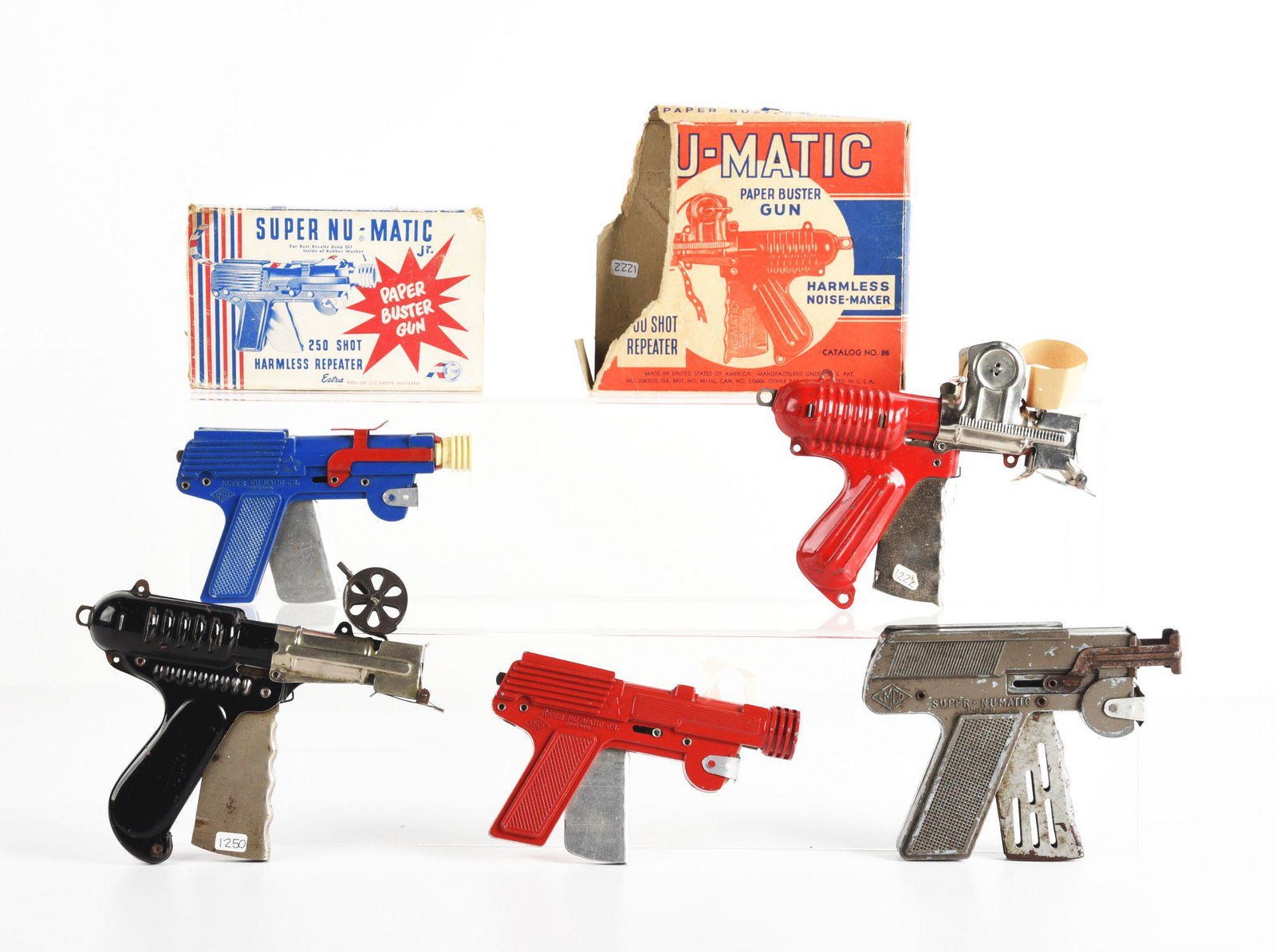 LOT OF 5: NUMATIC CAP GUNS. (1 of 2)