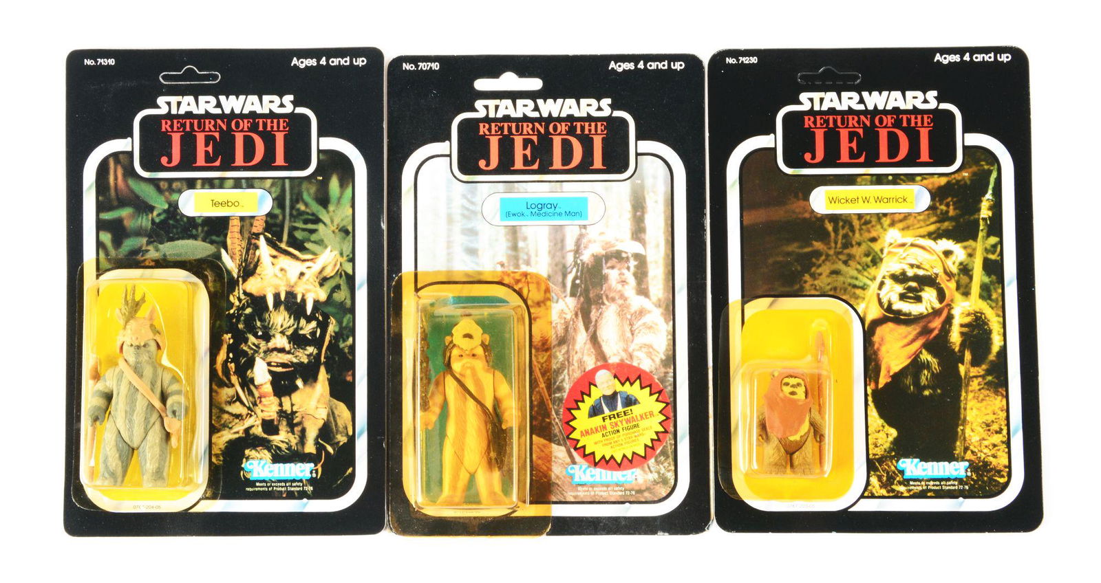 LOT OF 3: KENNER STAR WARS "RETURN OF THE JEDI" FIGURES. (1 of 2)