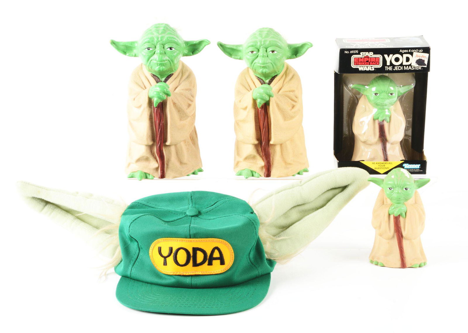 LOT OF 4: VARIOUS KENNER STAR WARS "THE EMPIRE STRIKES BACK" YODA ITEMS. (1 of 1)