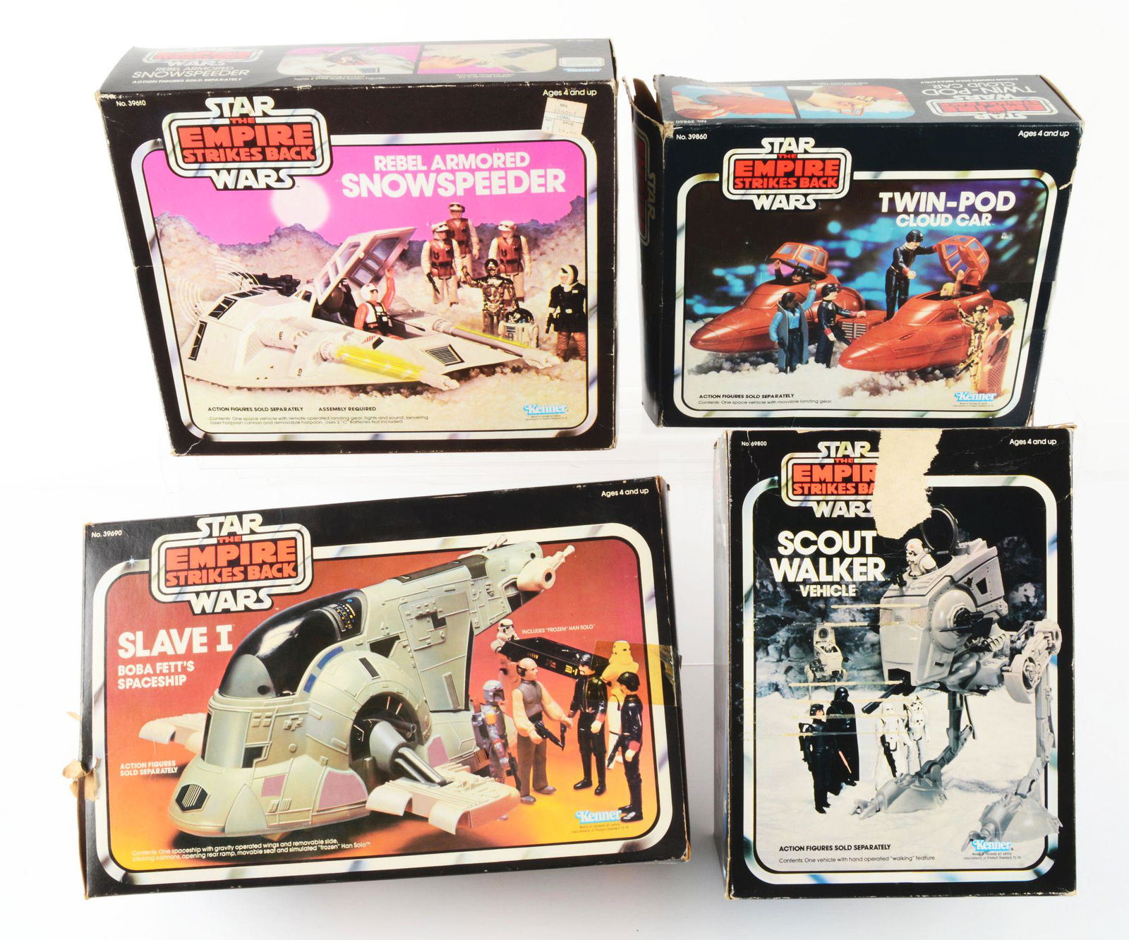 LOT OF 4: KENNER "THE EMPIRE STRIKES BACK" VEHICLE TOYS. (1 of 1)