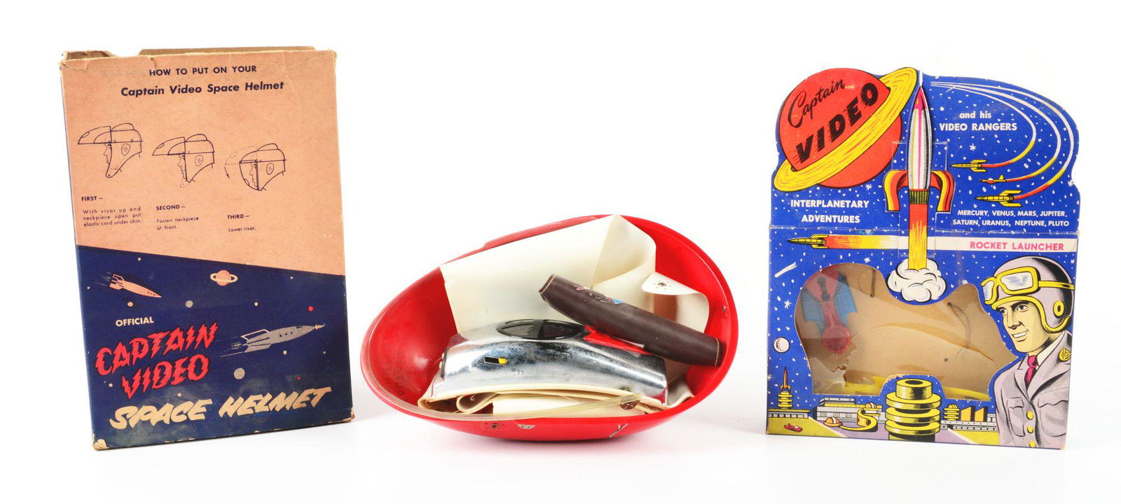 LOT OF 2: AMERICAN-MADE CAPTAIN VIDEO SPACE TOYS. (1 of 2)