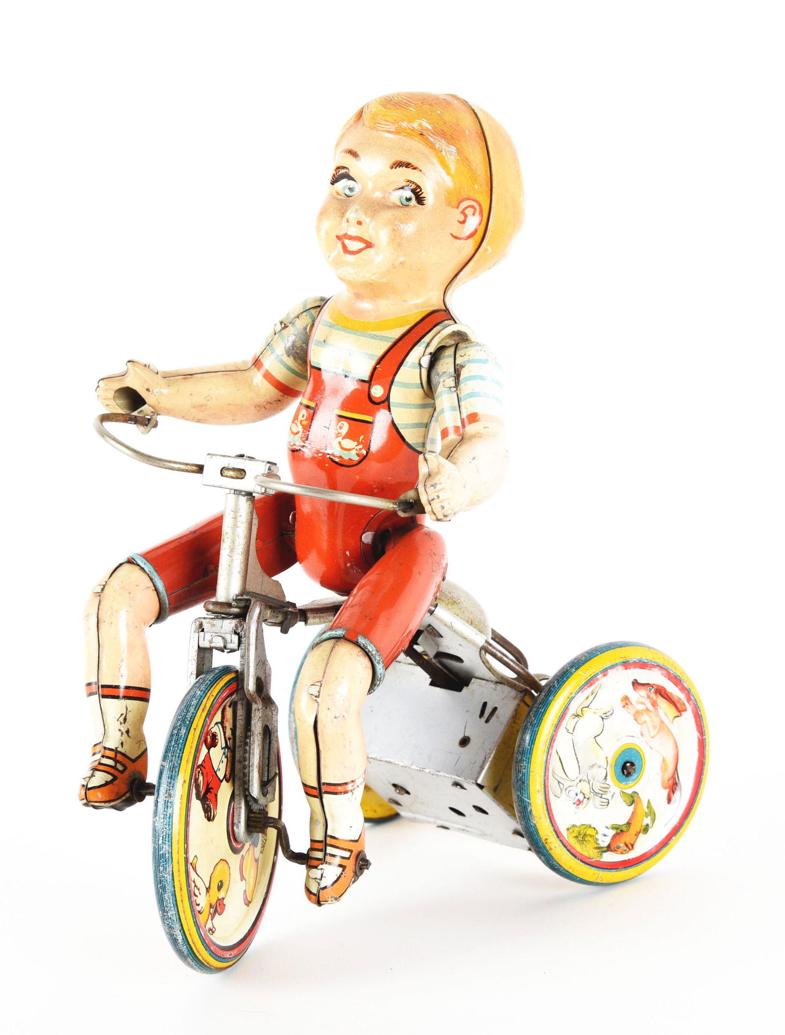 UNIQUE ART TIN LITHO WIND-UP WONDER CYCLIST. (1 of 2)