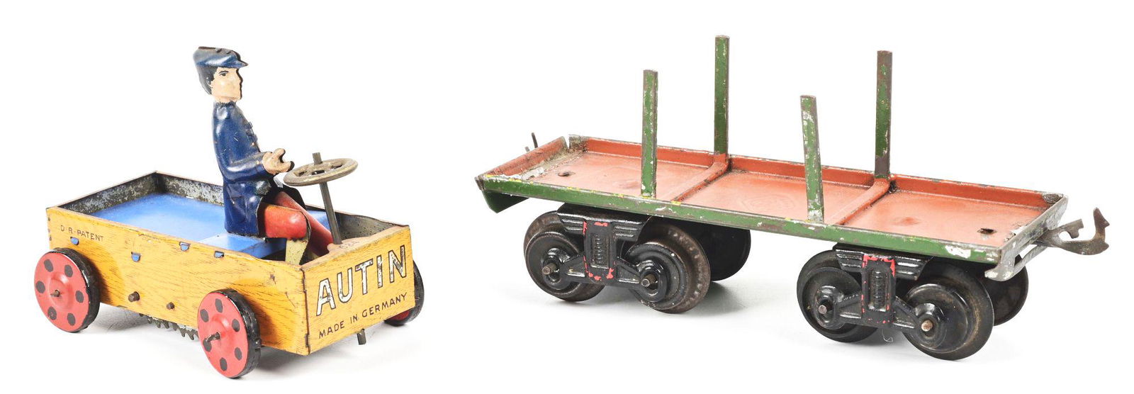 LOT OF 2: GERMAN TIN LITHO WIND-UP TRAIN ITEMS. (1 of 3)