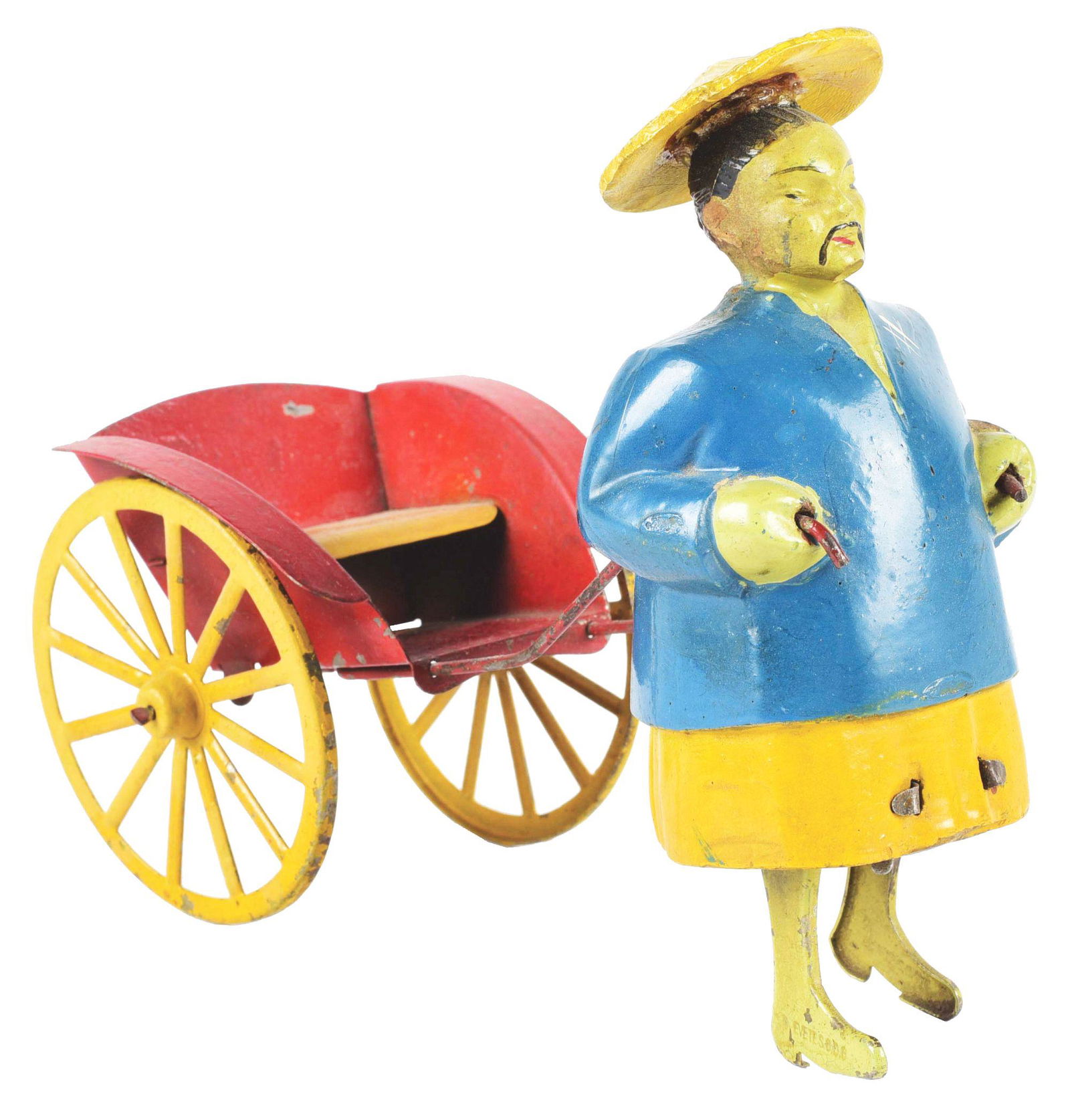 EARLY FRENCH TIN AND COMPOSITION MECHANICAL WALKING FIGURE. (1 of 5)