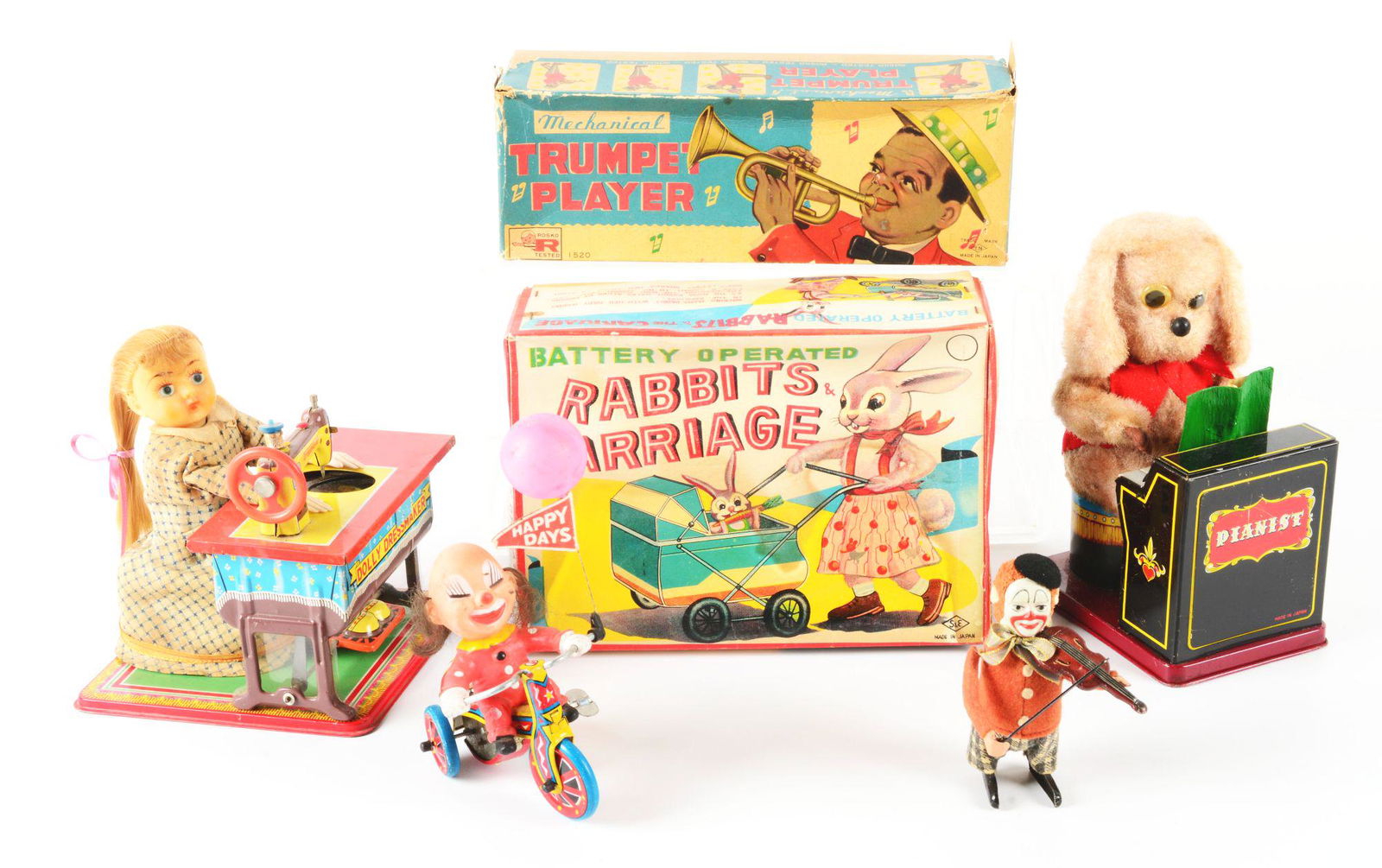 LOT OF 6: VARIOUS GERMAN AND JAPANESE TOYS. (1 of 1)