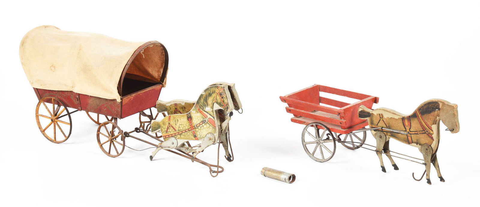 LOT OF 2: EARLY GIBBS HORSE-DRAWN CARTS. (1 of 2)