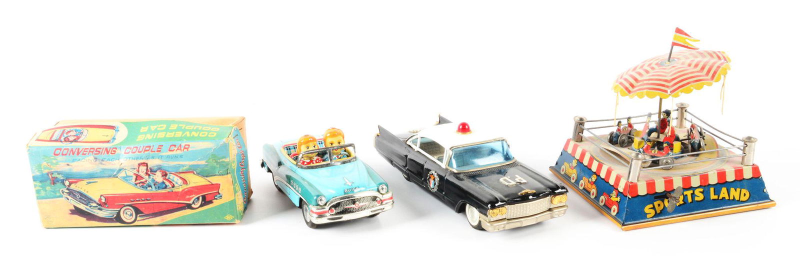 LOT OF 3: TIN LITHO JAPANESE VEHICLE TOYS. (1 of 2)