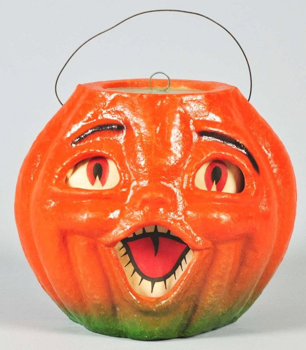 American Pulp Choir Boy Jack-O-Lantern.: Original green closure on top and original paper inserts. Condition (Excellent). Size 7"" T."