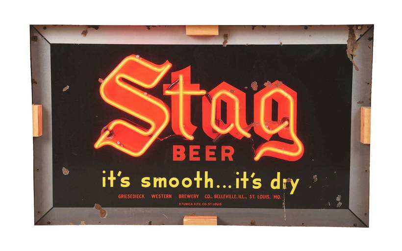 Stag Beer Neon Sign.