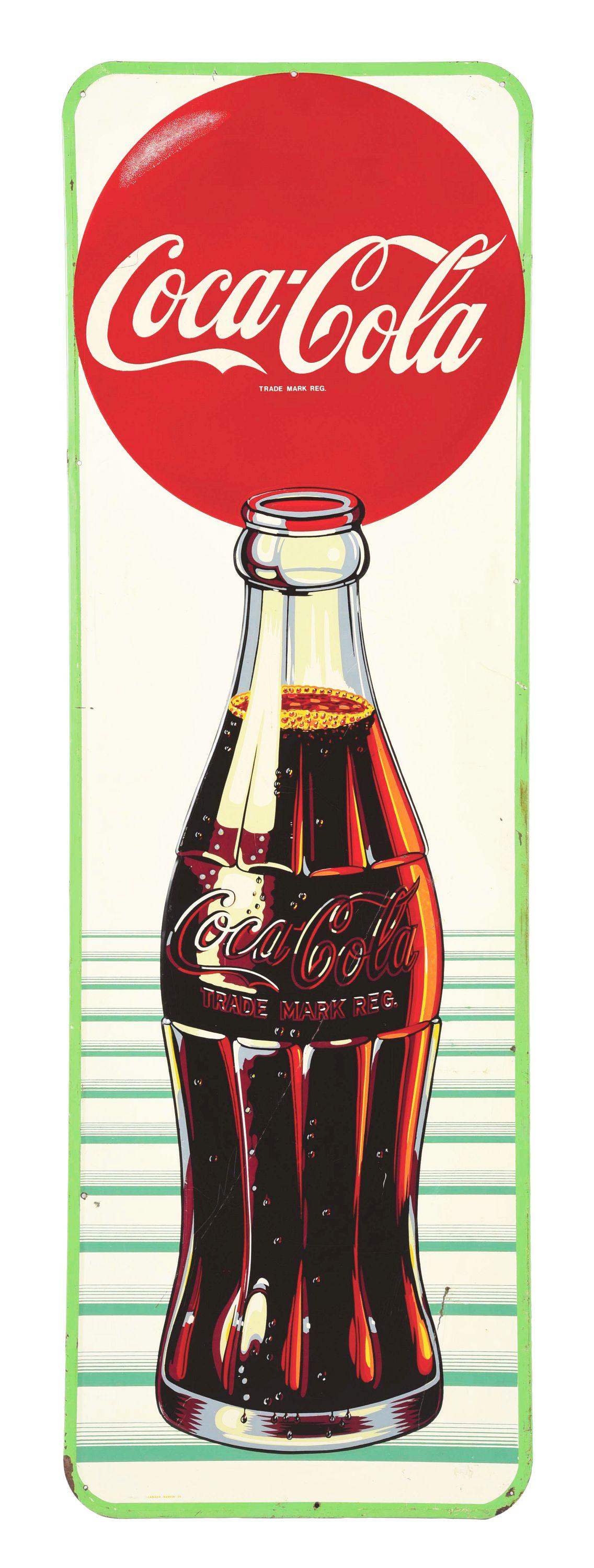 SELF FRAMED COCA-COLA SIGN. (1 of 2)