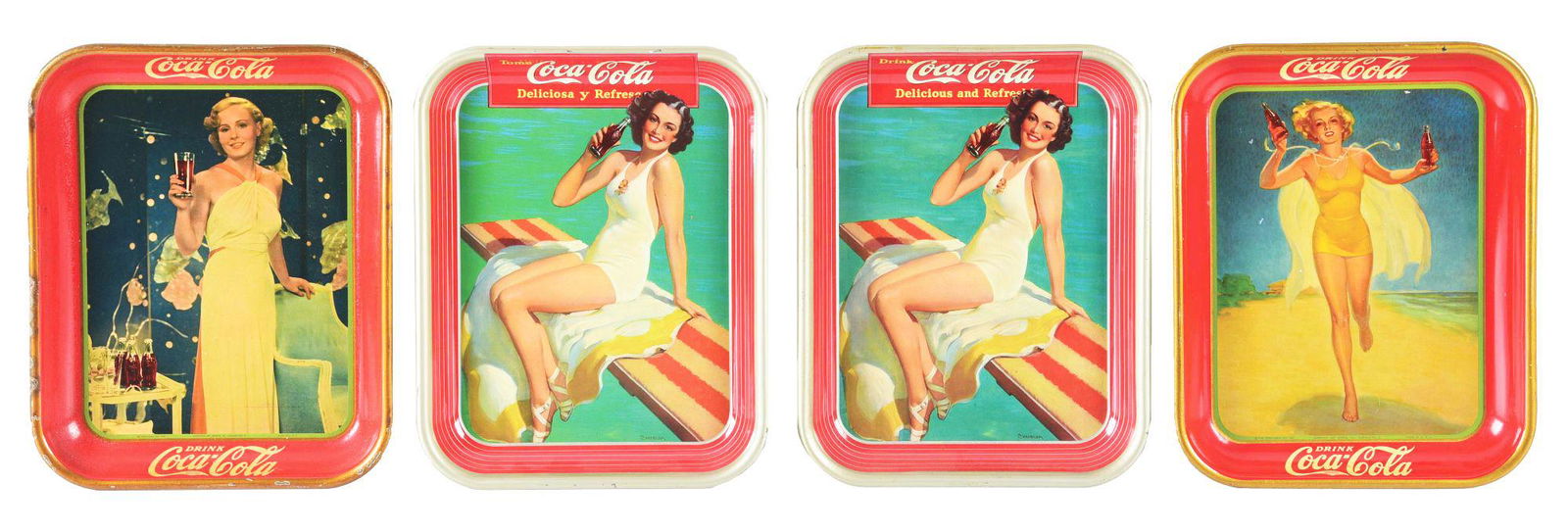 LOT OF 4: COCA-COLA TRAYS. (1 of 2)