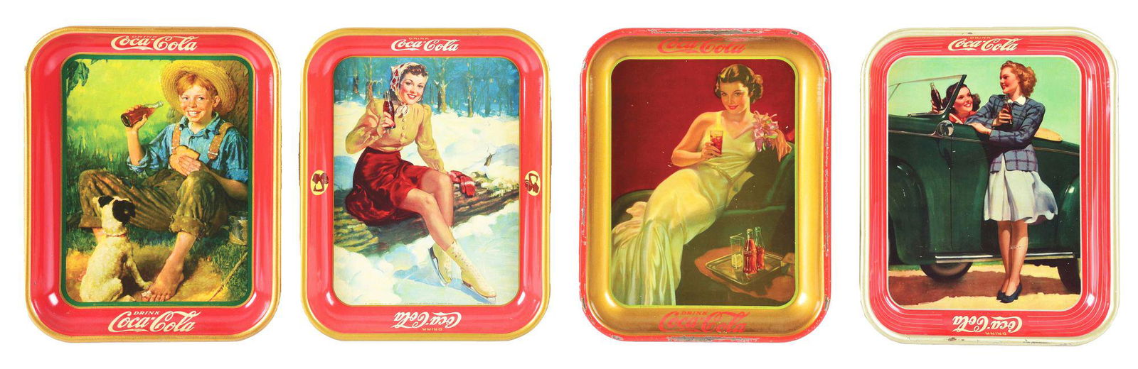 LOT OF 4: COCA-COLA TRAYS. (1 of 6)
