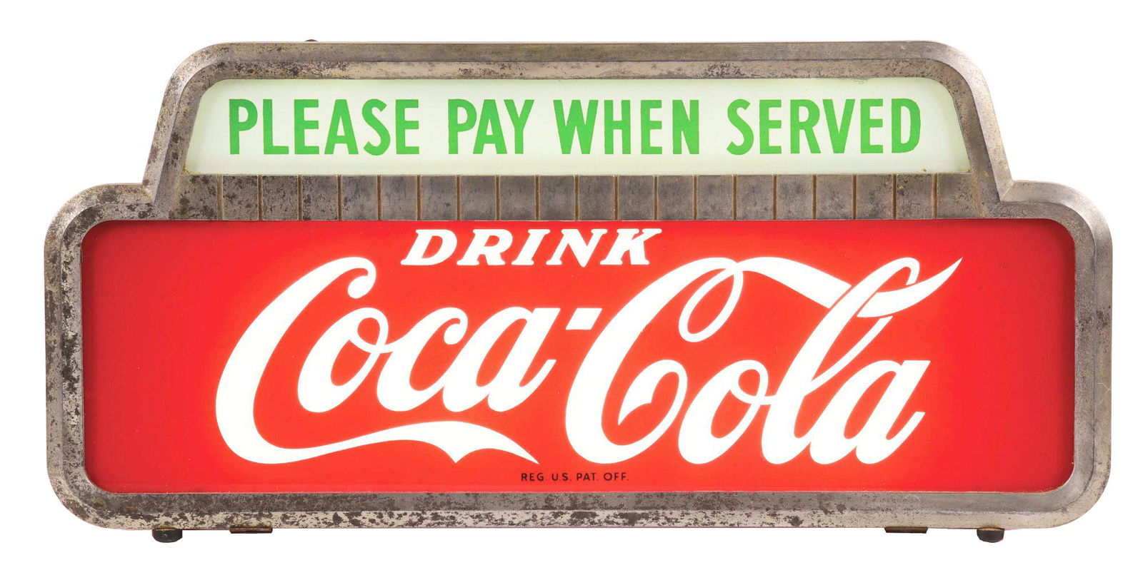 Drink Coca Cola &ldquo;please Pay When Served&rdquo; Lighted Sign.