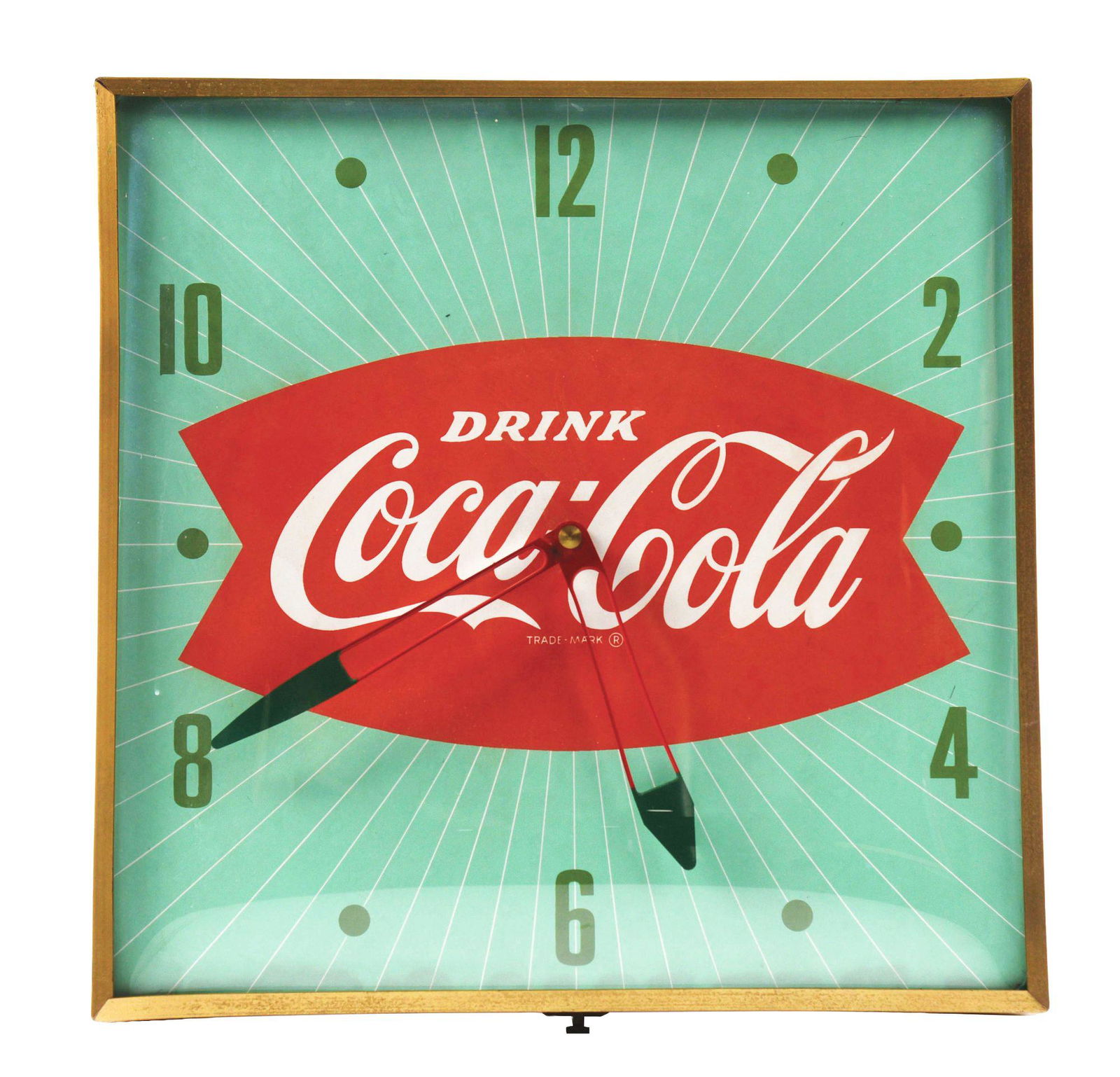 COCA-COLA FISHTAIL BUBBLE CLOCK. (1 of 3)