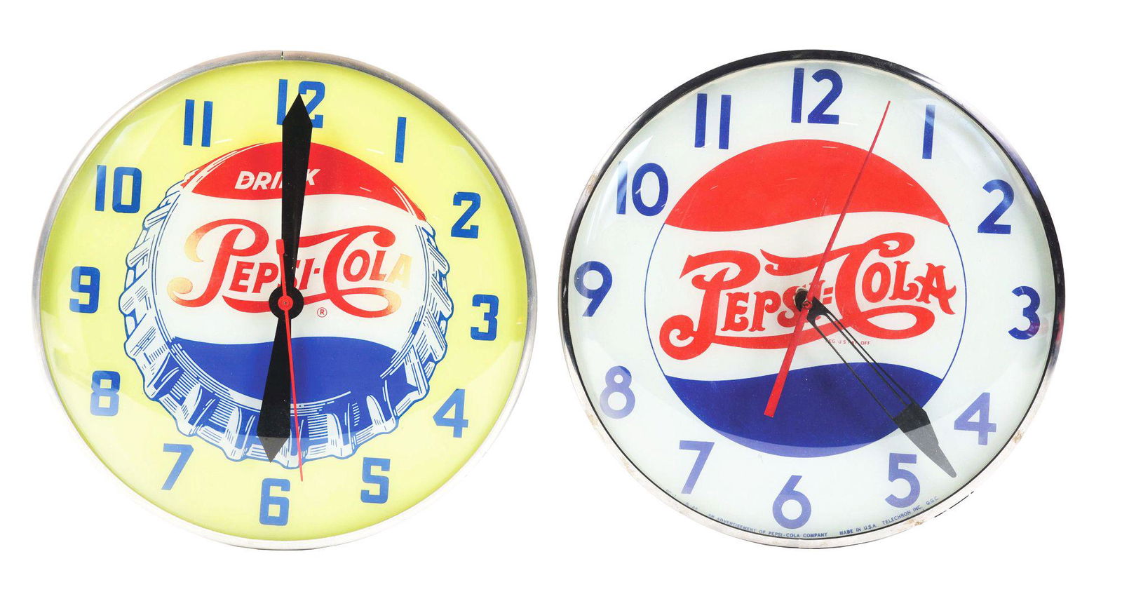 LOT OF 2: PEPSI-COLA CLOCKS. (1 of 3)