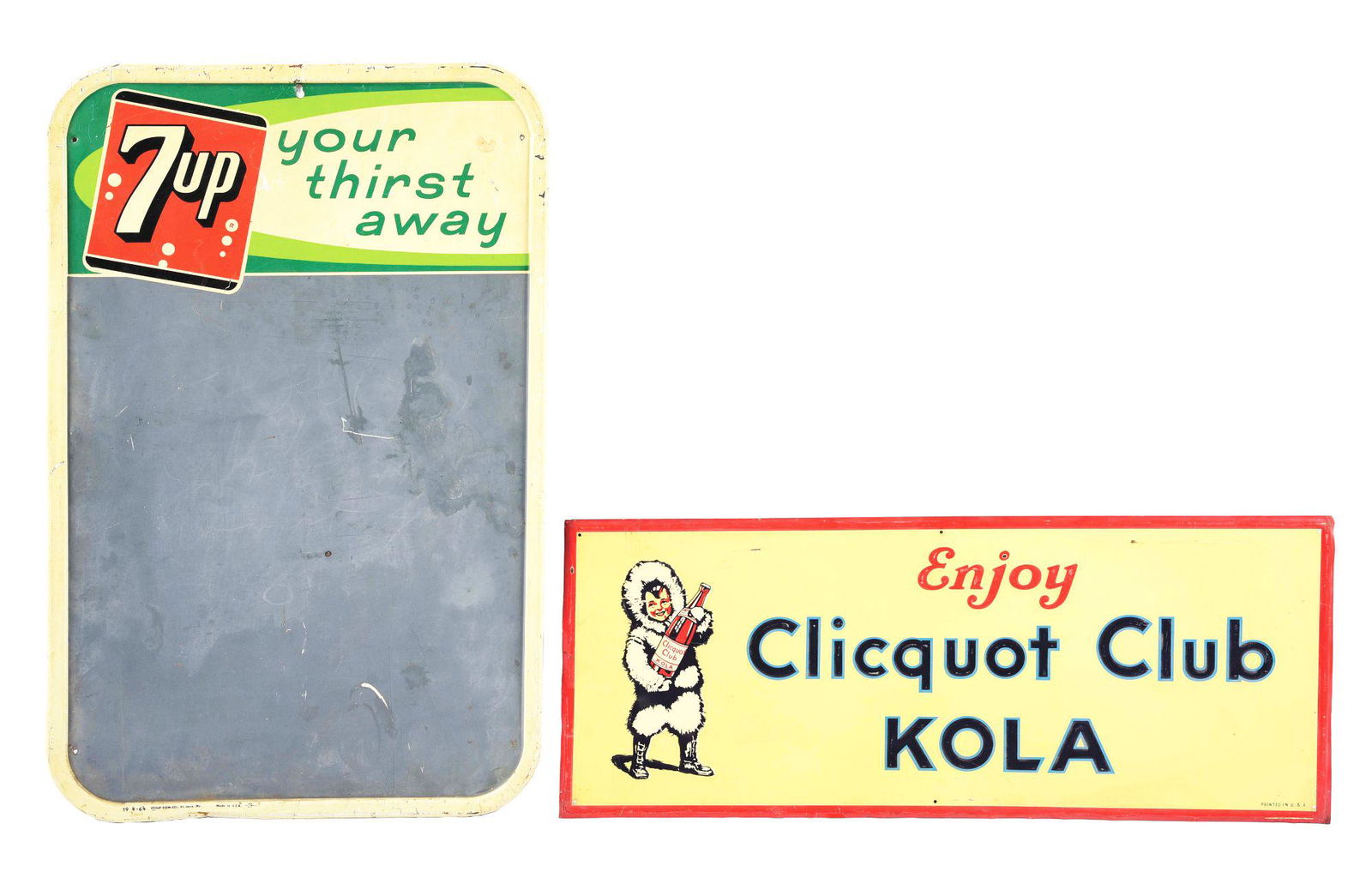 LOT OF 2: SODA ADVERTISEMENT SIGNS. (1 of 3)