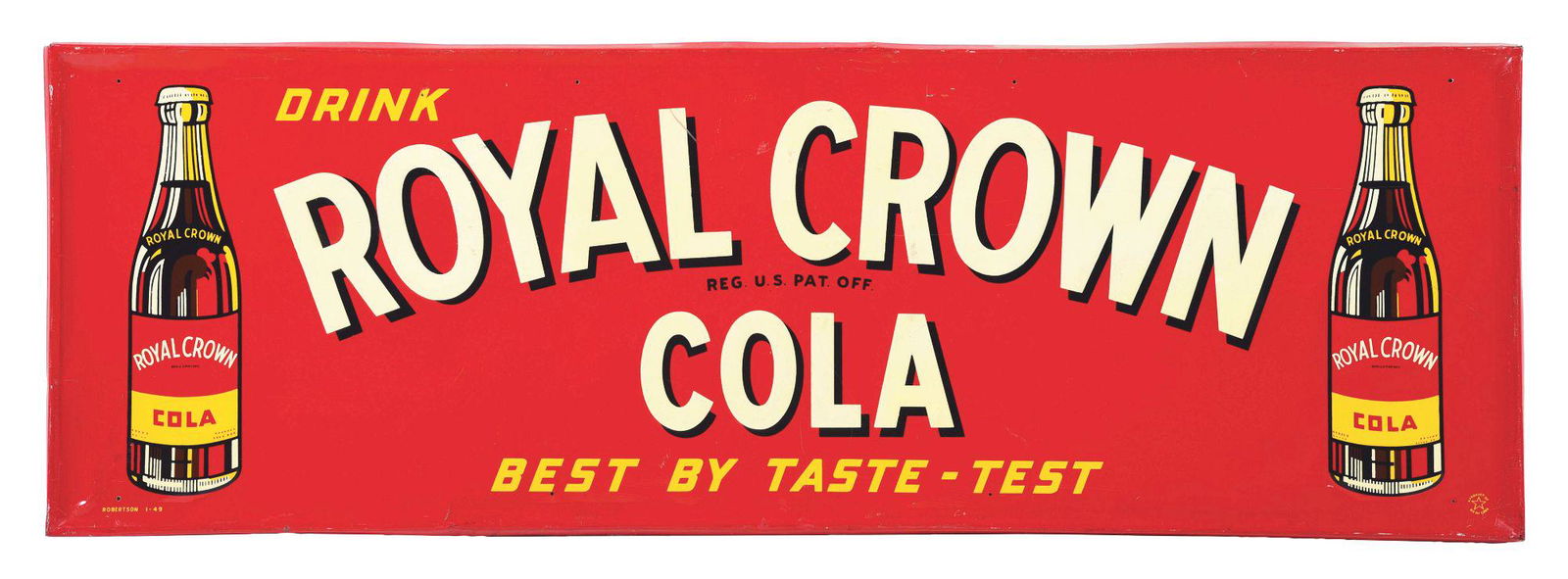 SELF FRAMED ROYAL CROWN SODA SIGN. (1 of 4)