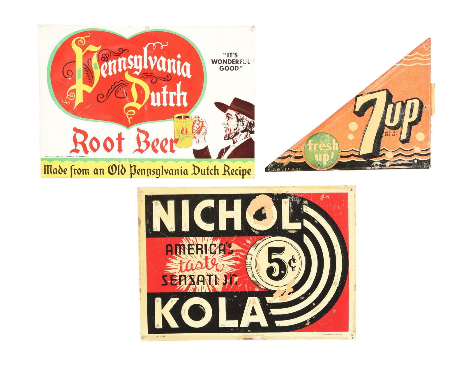 LOT OF 3: SODA SIGNS. (1 of 5)
