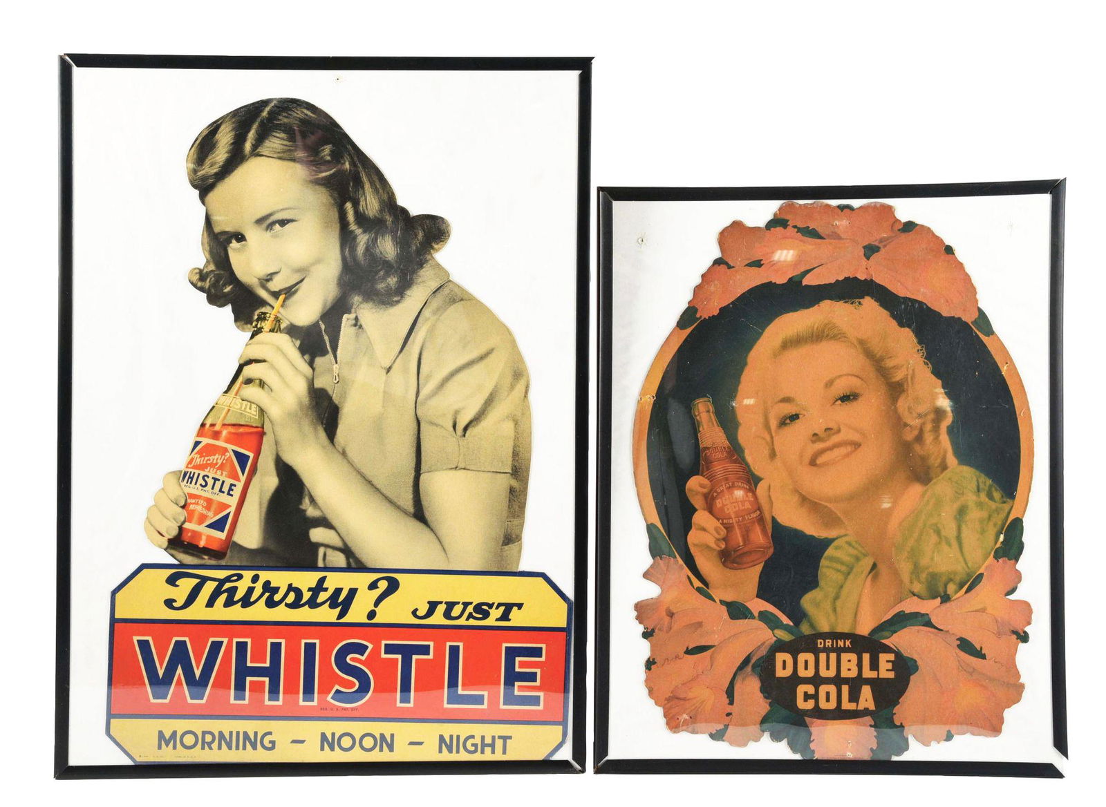 LOT OF 2: SODA POP CARDBOARD ADVERTISEMENTS. (1 of 4)