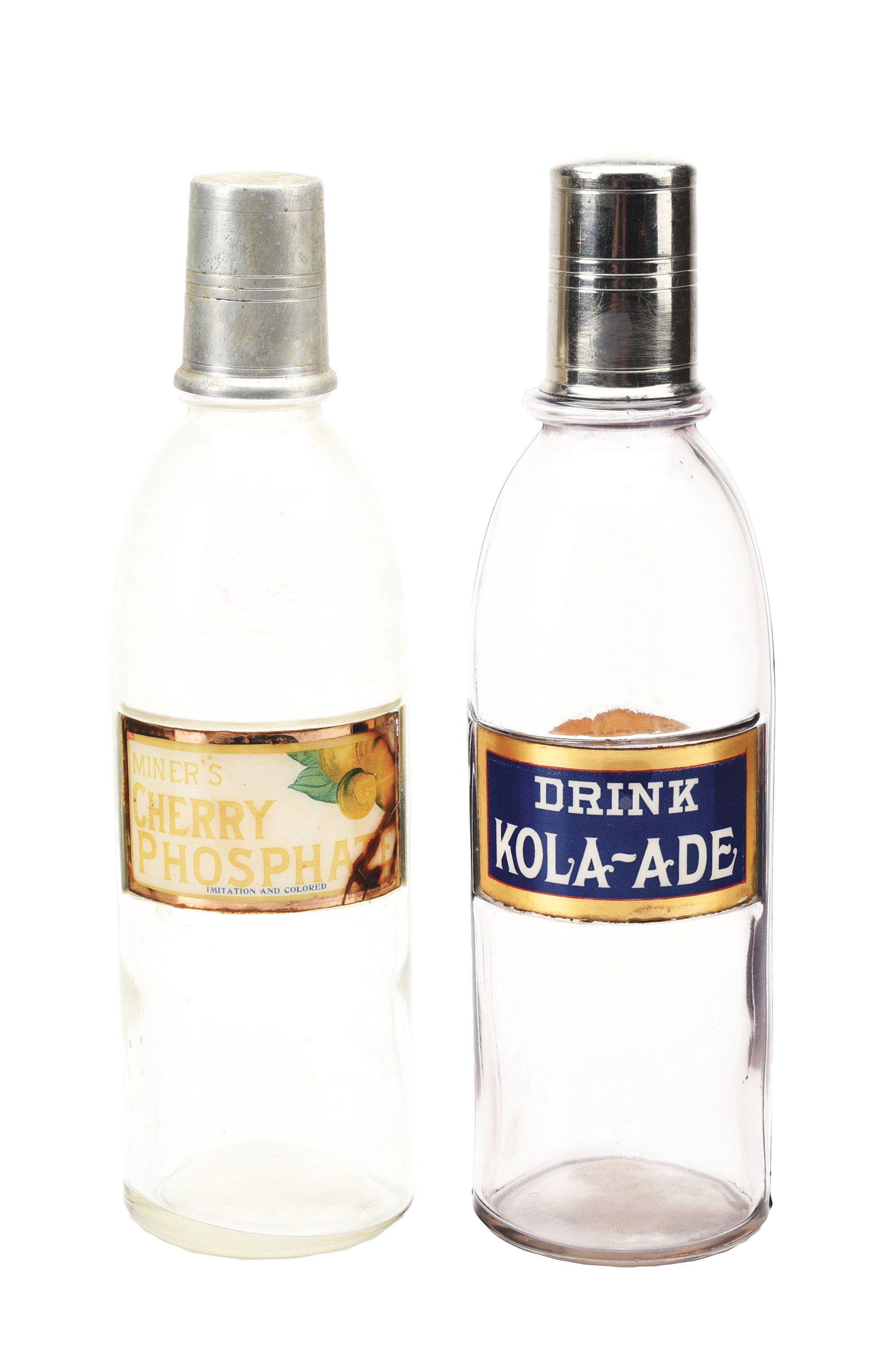 LOT OF 2: SODA FOUNTAIN SYRUP BOTTLES. (1 of 8)