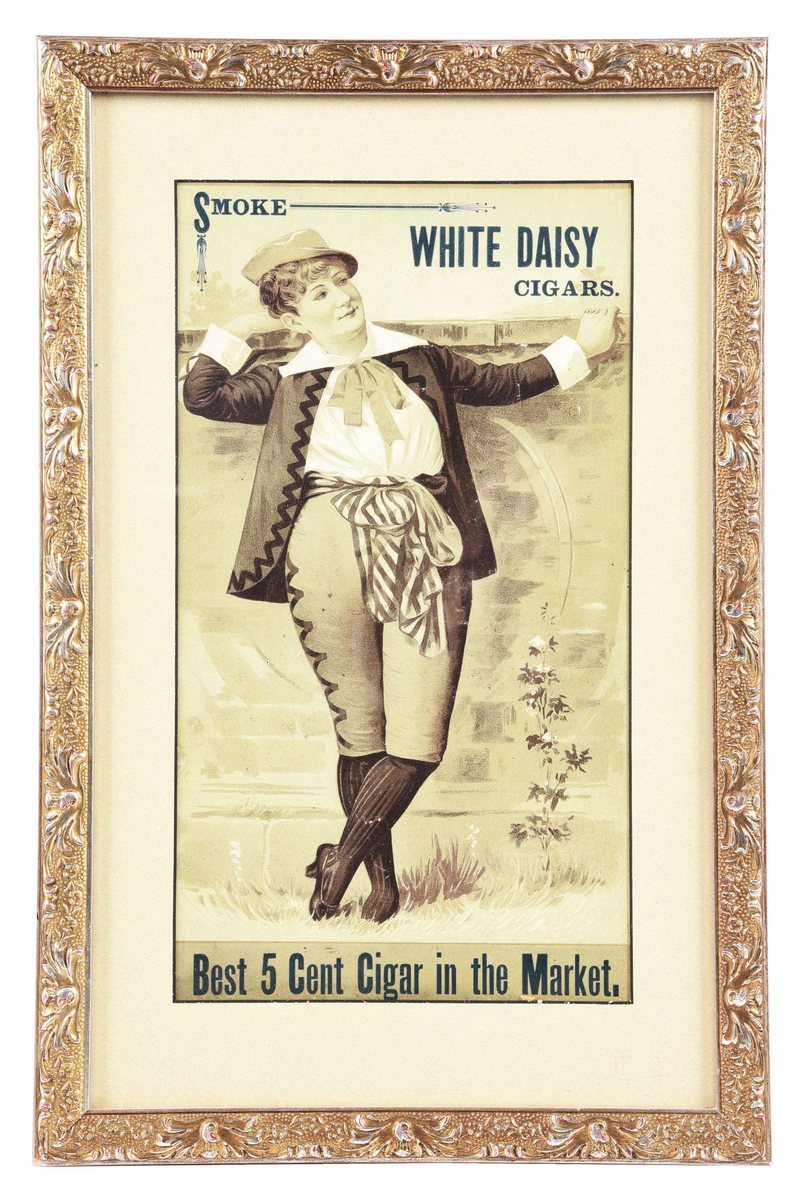 WHITE DAISY CIGARS LITHOGRAPH.