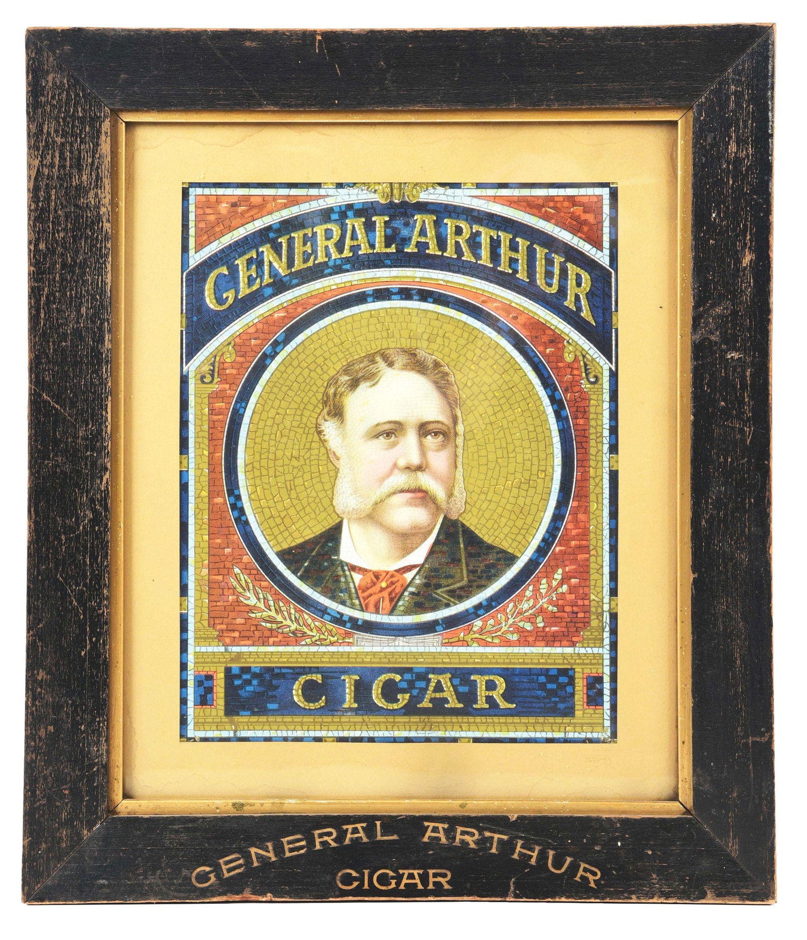 GENERAL ARTHUR FRAMED CIGAR ADVERTISEMENT. (1 of 2)