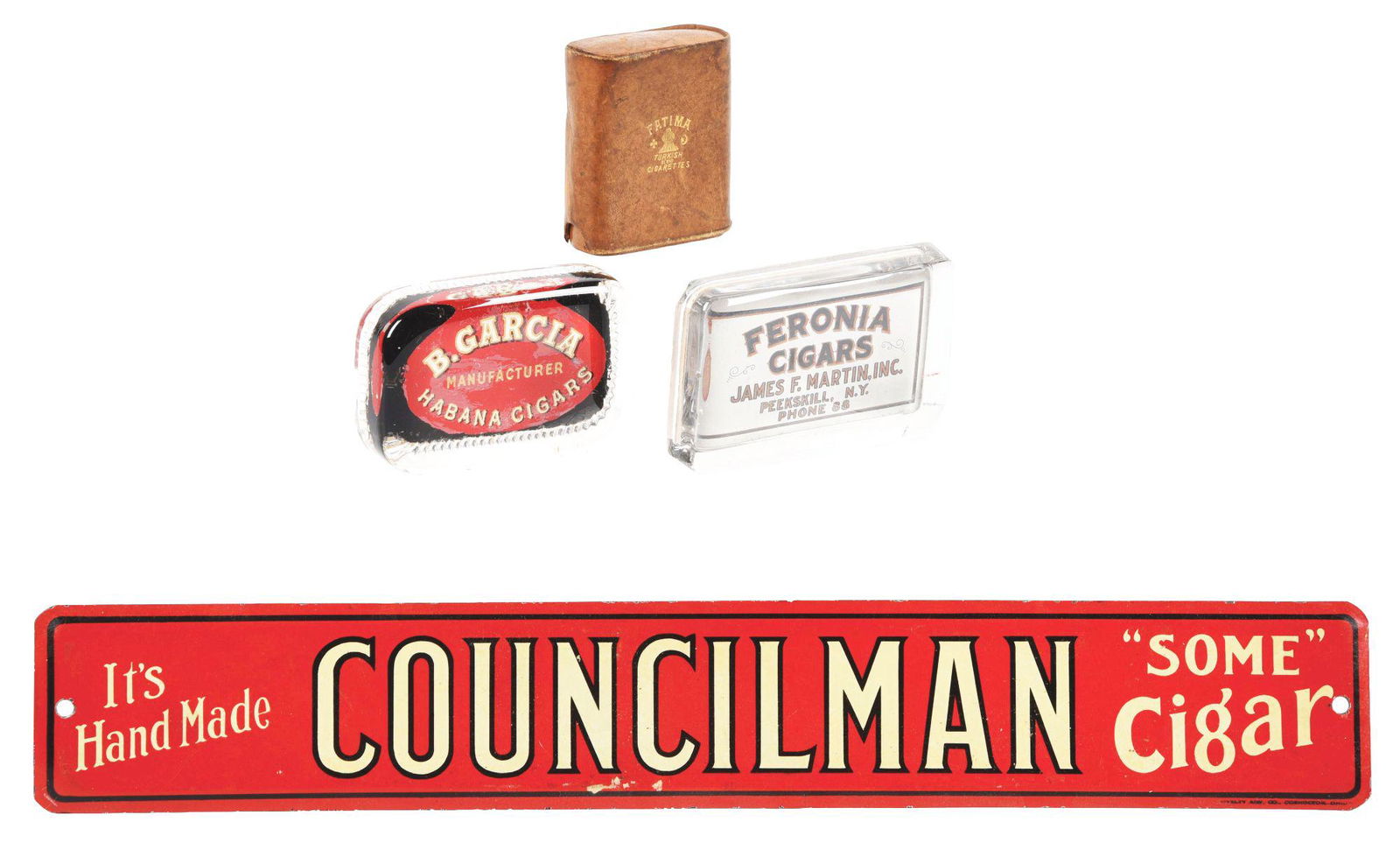 LOT OF 4: CIGARETTE, CIGAR & TOBACCO-RELATED ITEMS. (1 of 6)