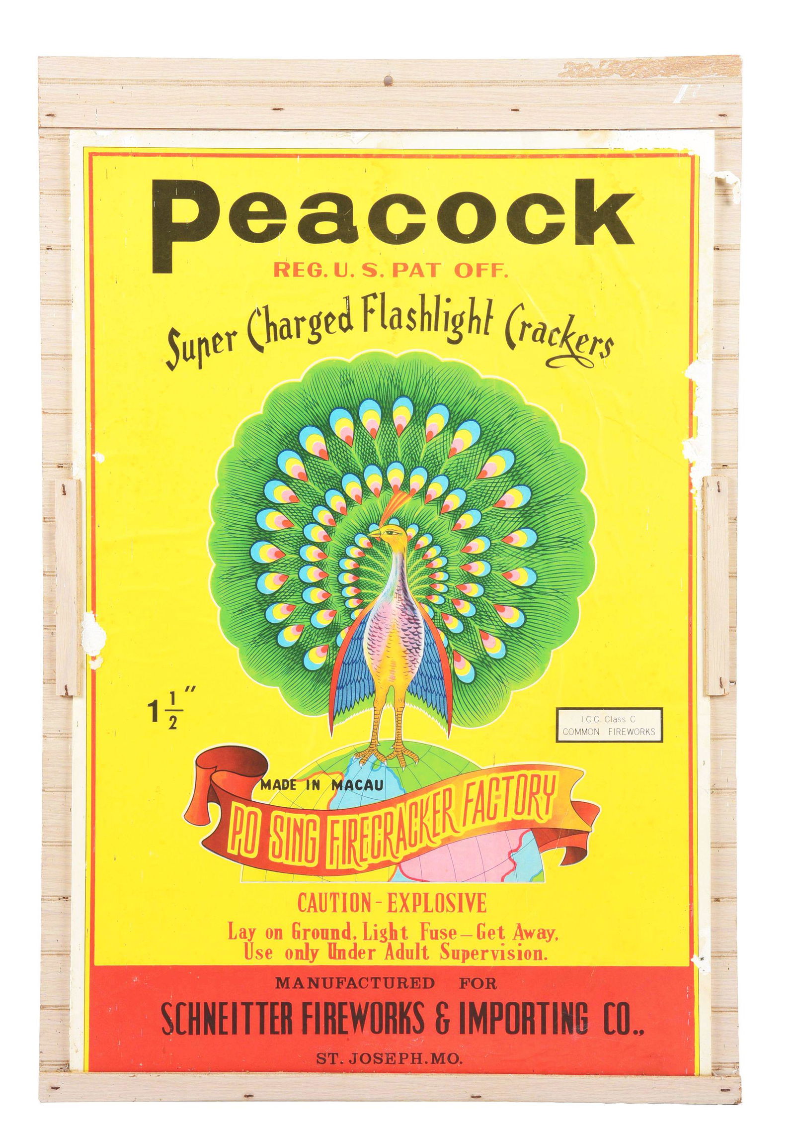 PEACOCK FIRECRACKER FACTORY POSTER. (1 of 2)