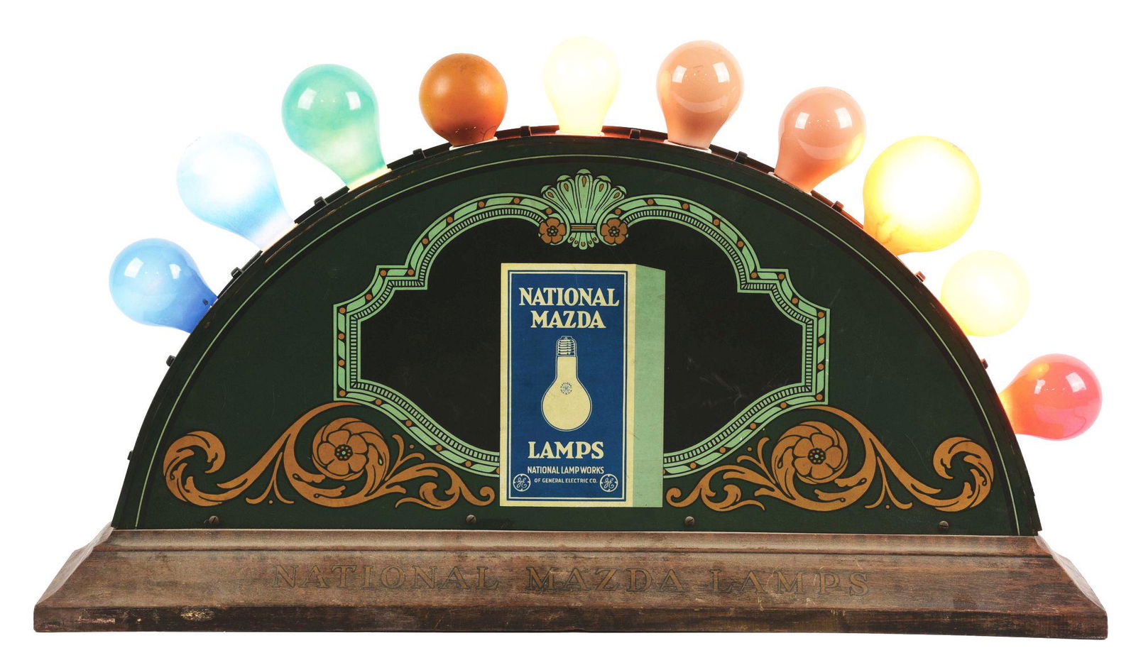 TIN LITHOGRAPHED NATIONAL MAZDA LAMP DISPLAY. (1 of 4)