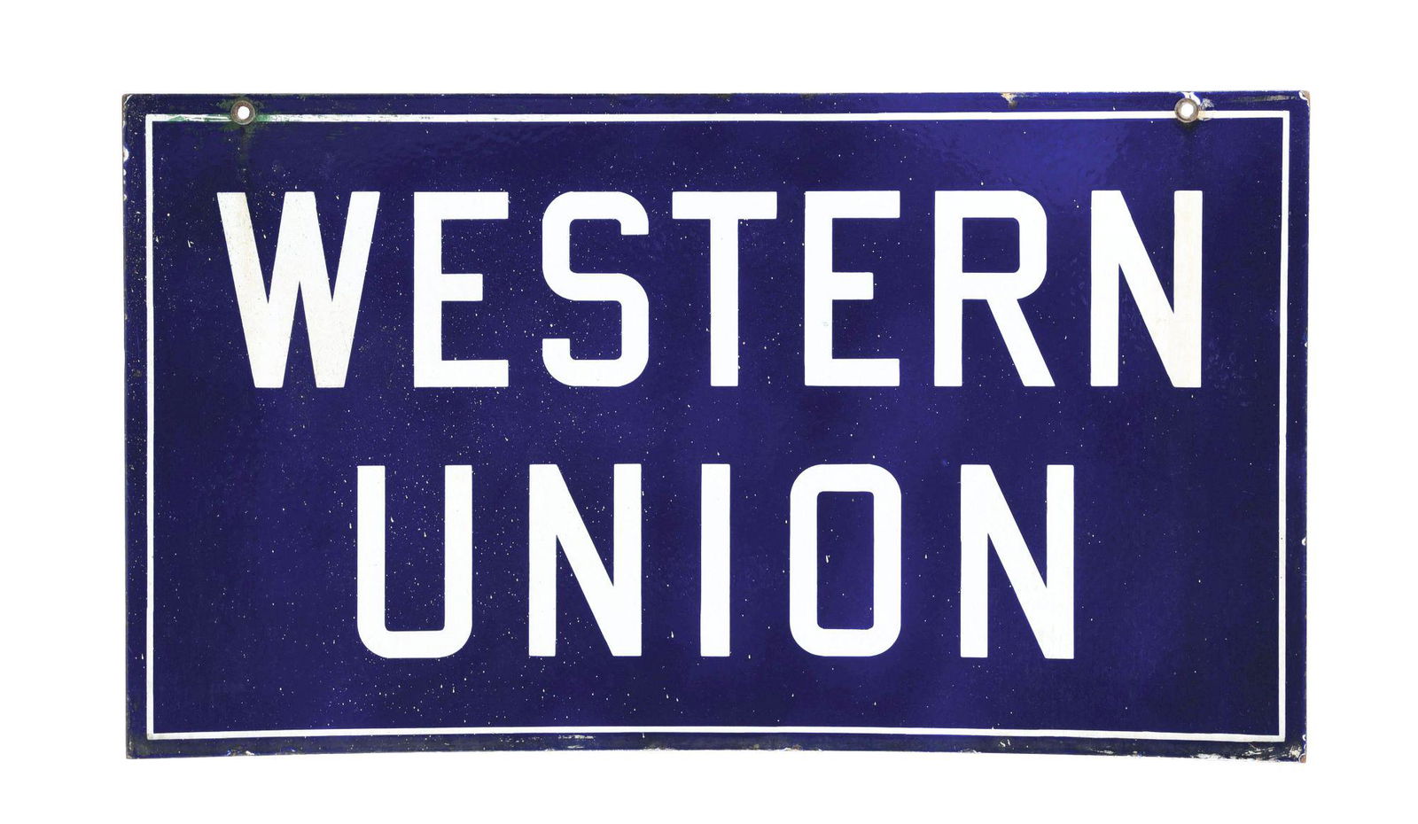 DOUBLE-SIDED PORCELAIN WESTERN UNION SIGN. (1 of 2)