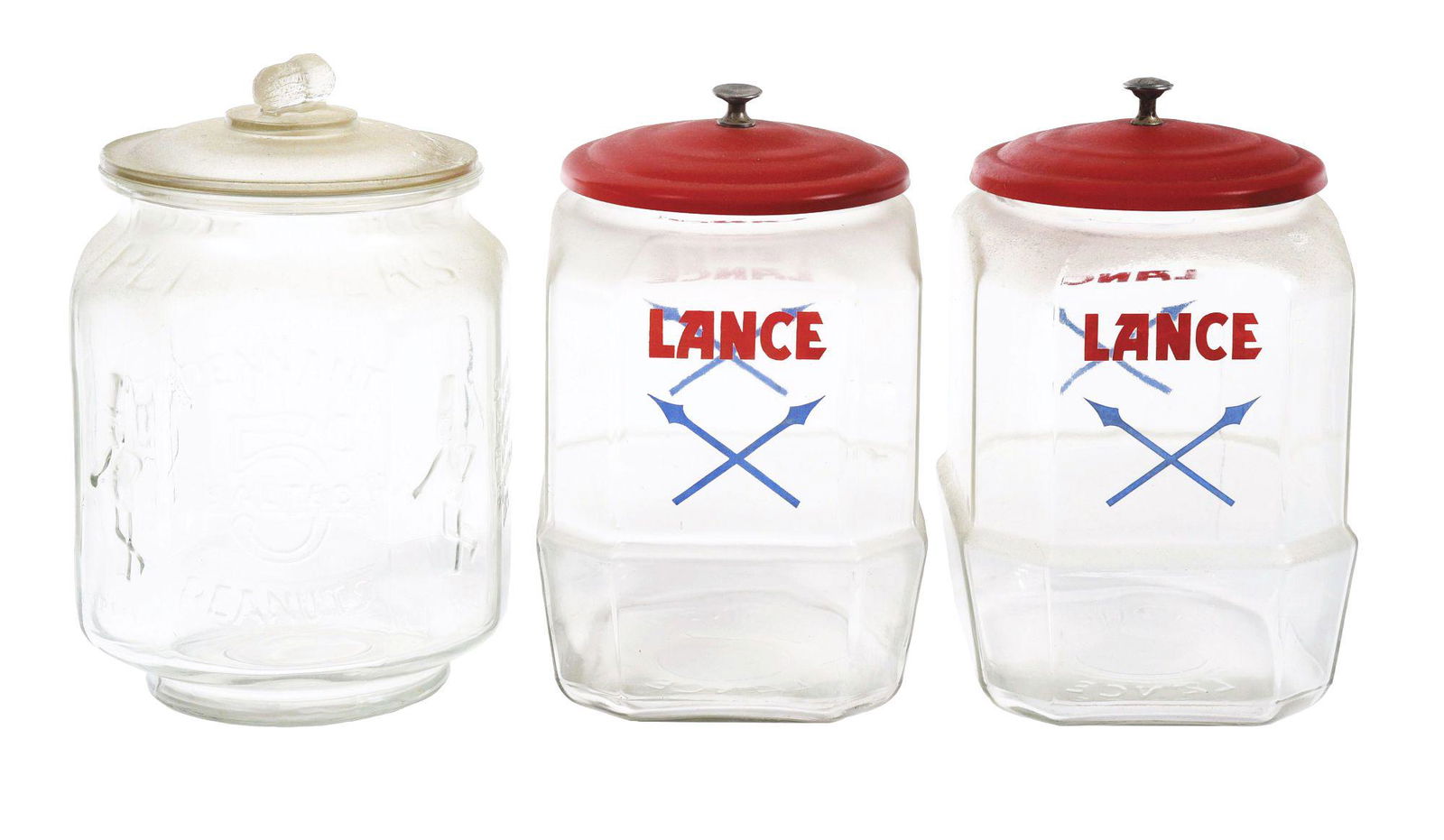 LOT OF 3: COUNTRY STORE DISPLAY JARS. (1 of 4)