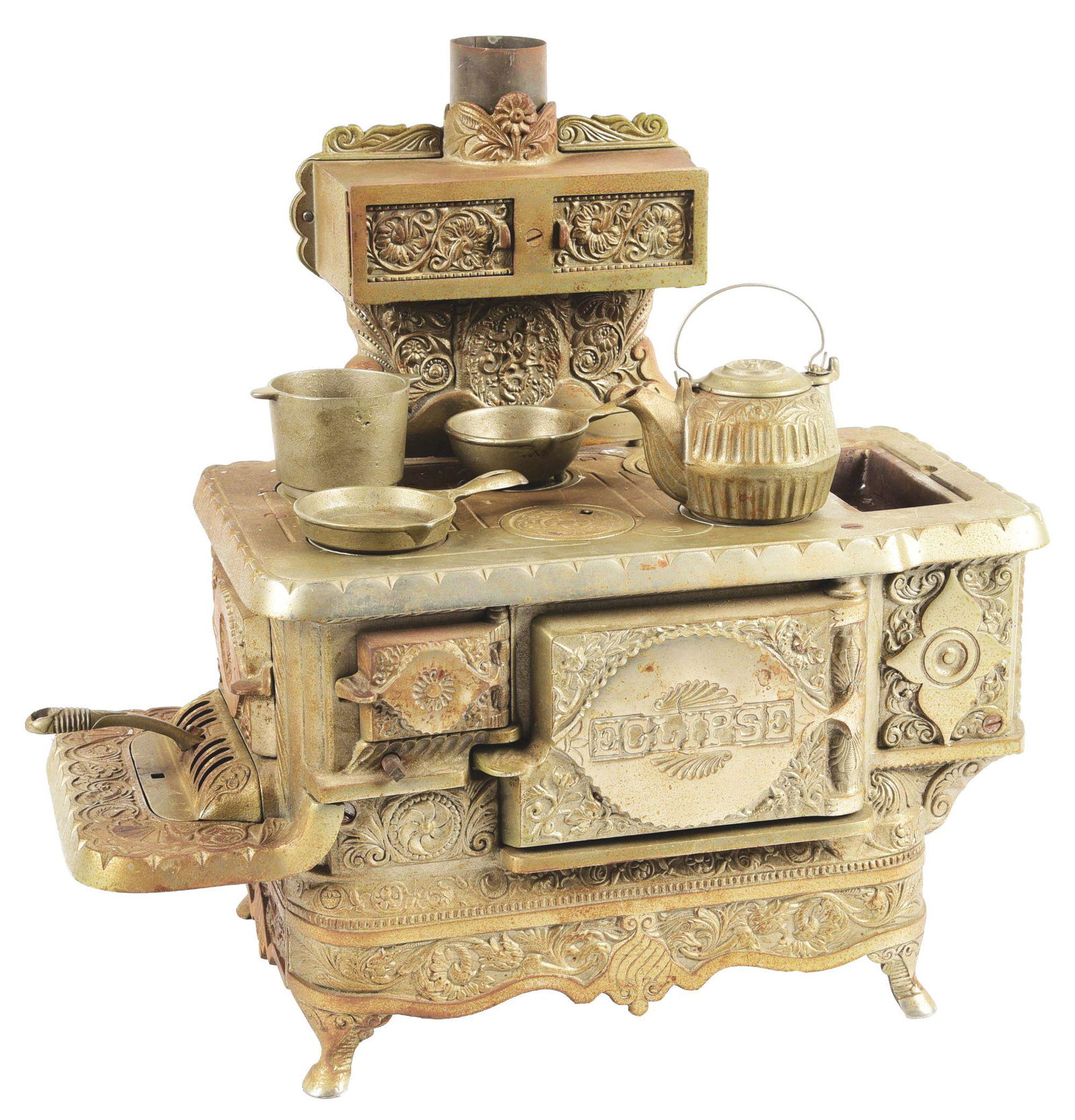 WONDERFUL CAST IRON ECLIPSE SALESMAN SAMPLE OR TOY STOVE. (1 of 6)