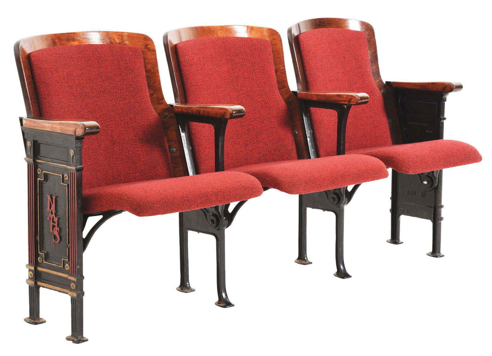LOT OF 3: THEATER OR STADIUM SEATS. (1 of 10)