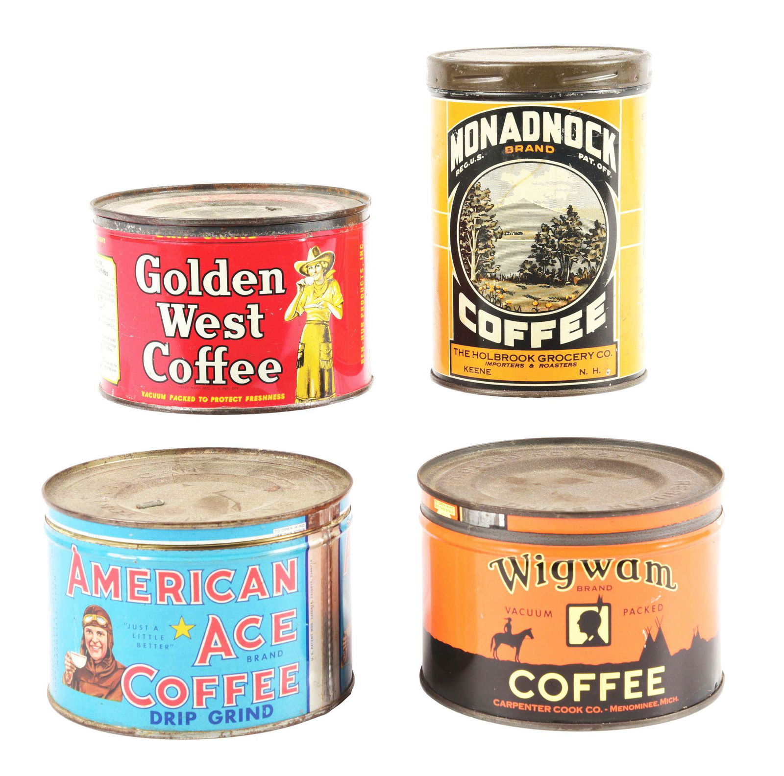 LOT OF 4: DESIRABLE COFFEE TINS. (1 of 4)