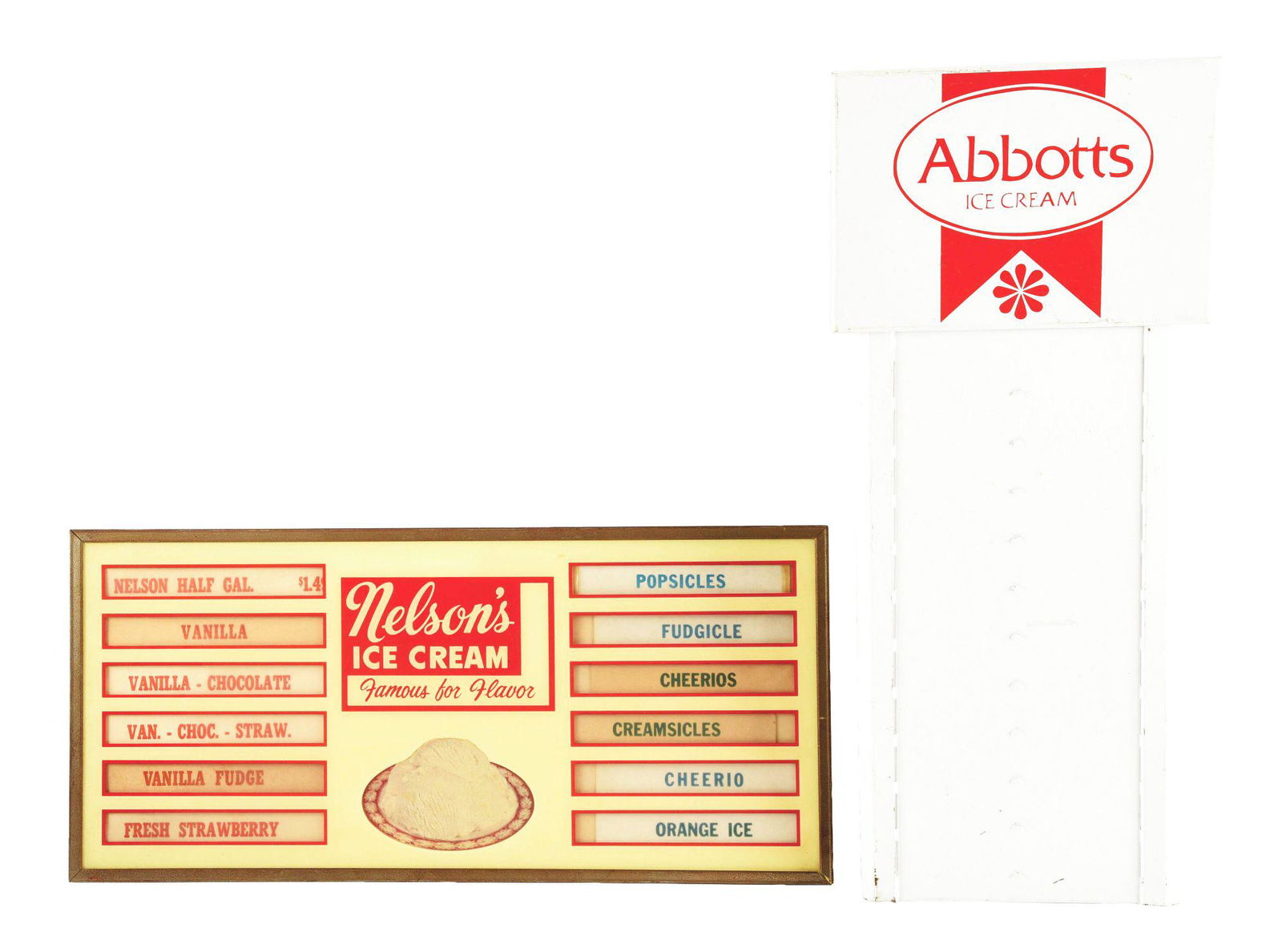 LOT OF 2: ICE CREAM MENU BOARDS. (1 of 2)