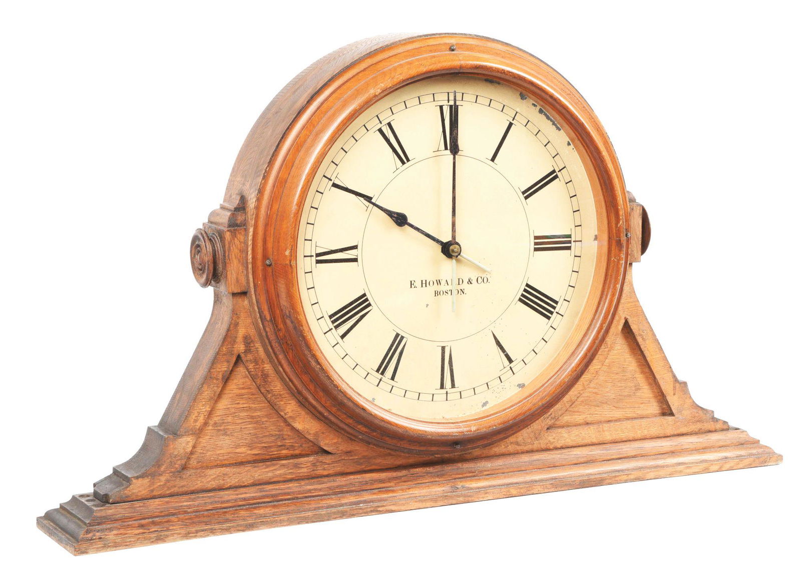 FANTASTIC E. HOWARD & CO., BOSTON, DOUBLE SIDED OAK CLOCK. (1 of 4)