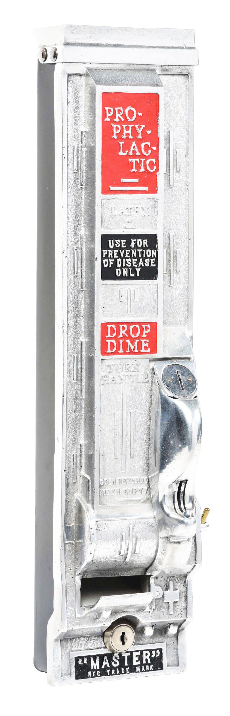 10¢ NORRIS "MASTER PROPHYLACTIC" VENDING MACHINE. (1 of 4)