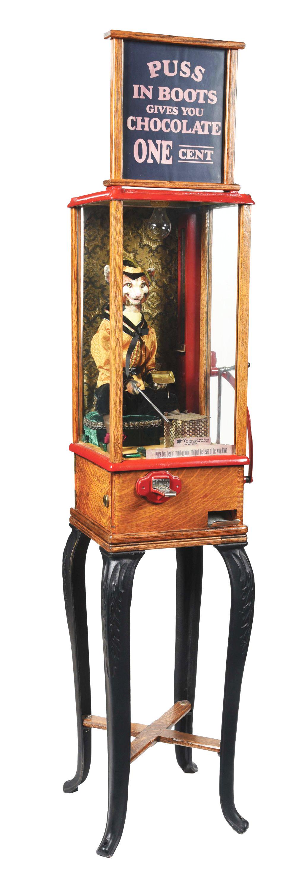 1¢ PUSS IN BOOTS ARCADE AMUSEMENT MACHINE. (1 of 7)