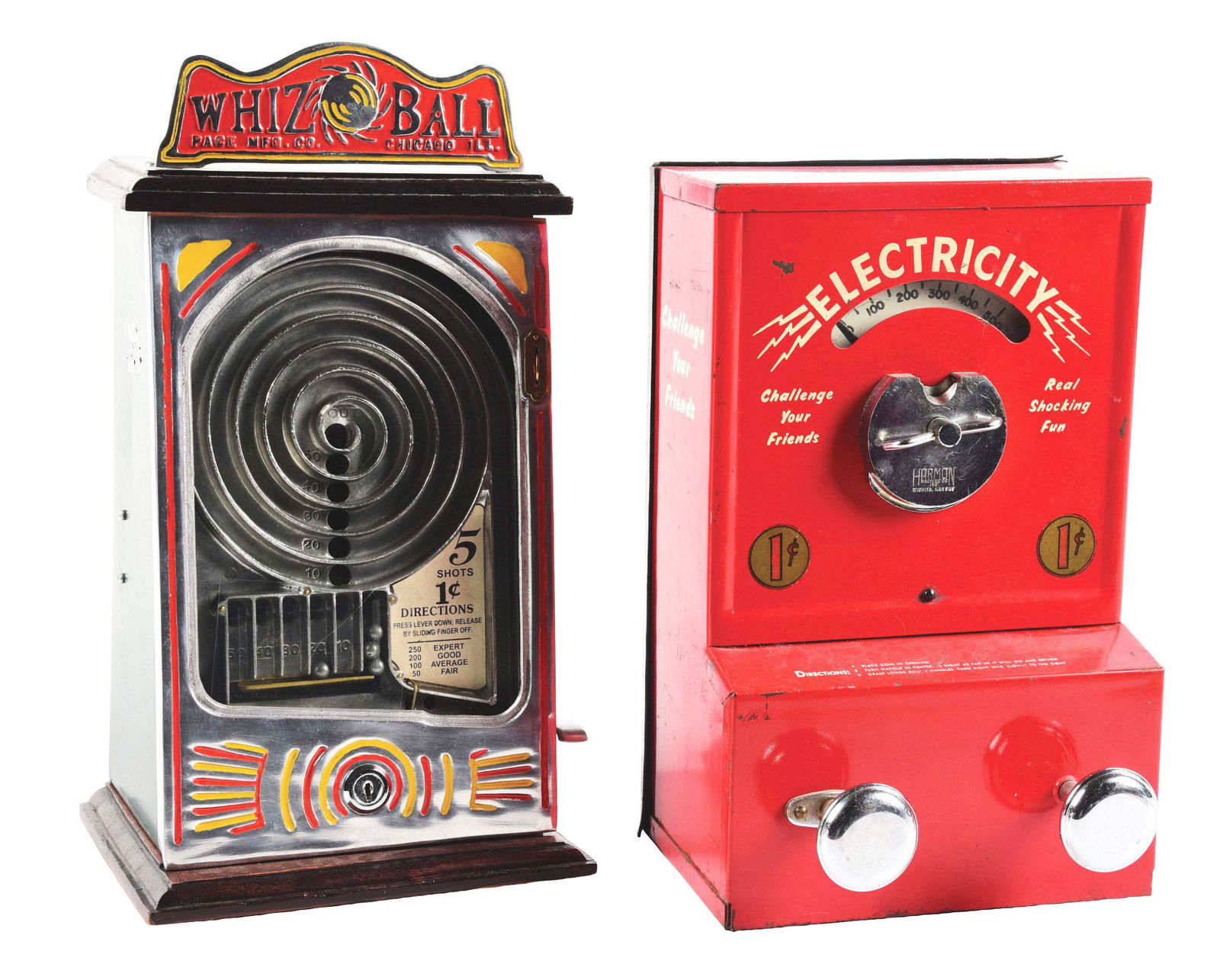 LOT OF 2: 1¢ ELECTRICITY AND WHIZ BALL GAMES. (1 of 4)