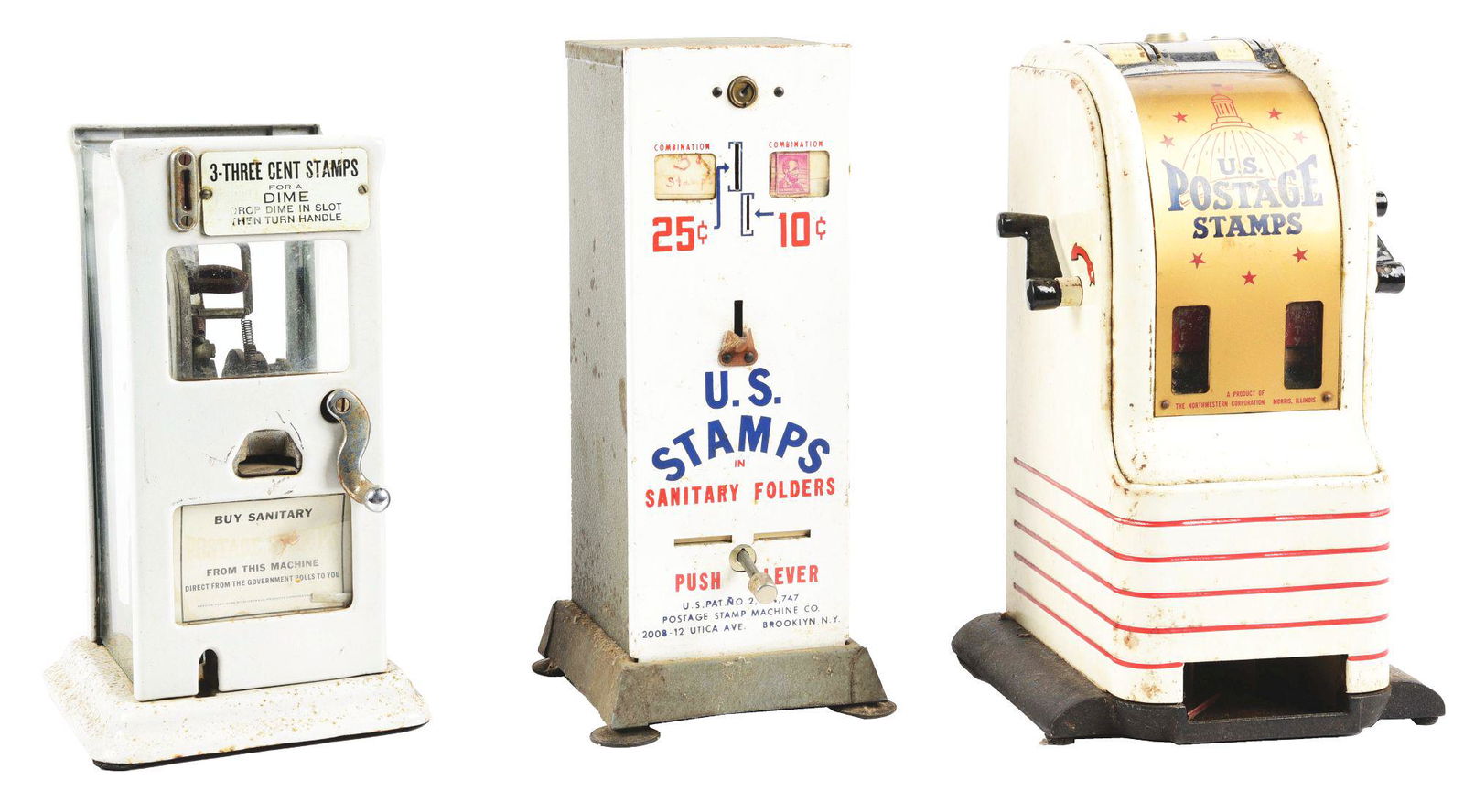 LOT OF 3: POSTAGE STAMP VENDING MACHINES. (1 of 4)