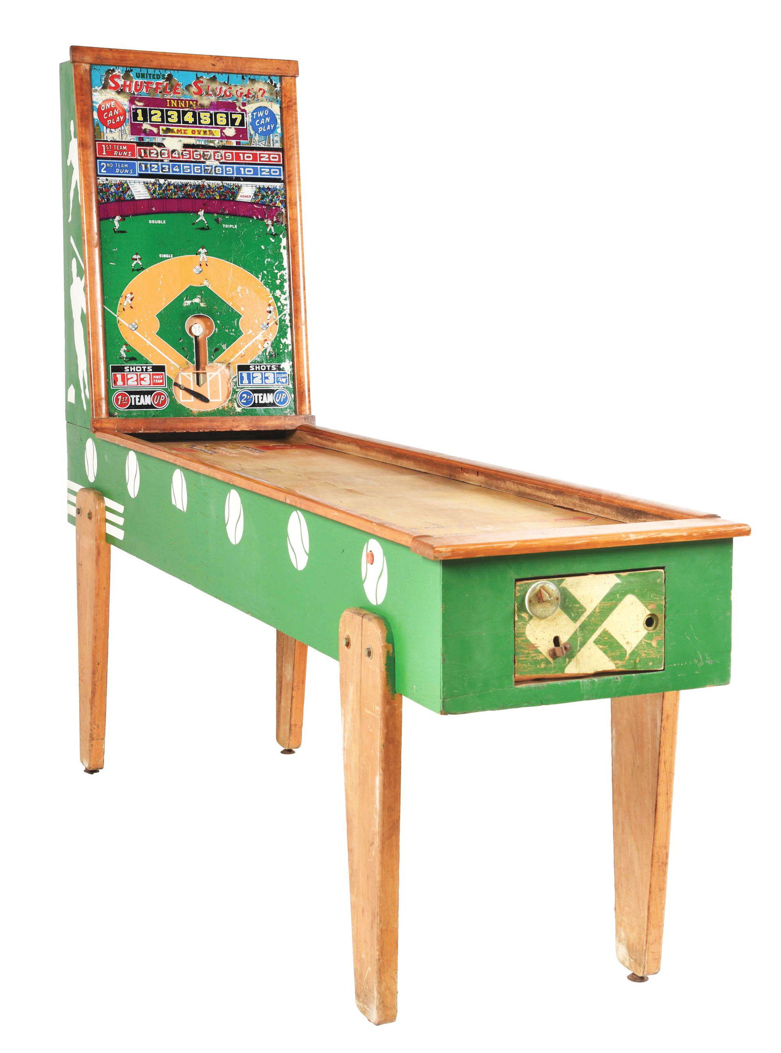 UNITED'S SHUFFLE SLUGGER BASEBALL GAME MACHINE. (1 of 8)