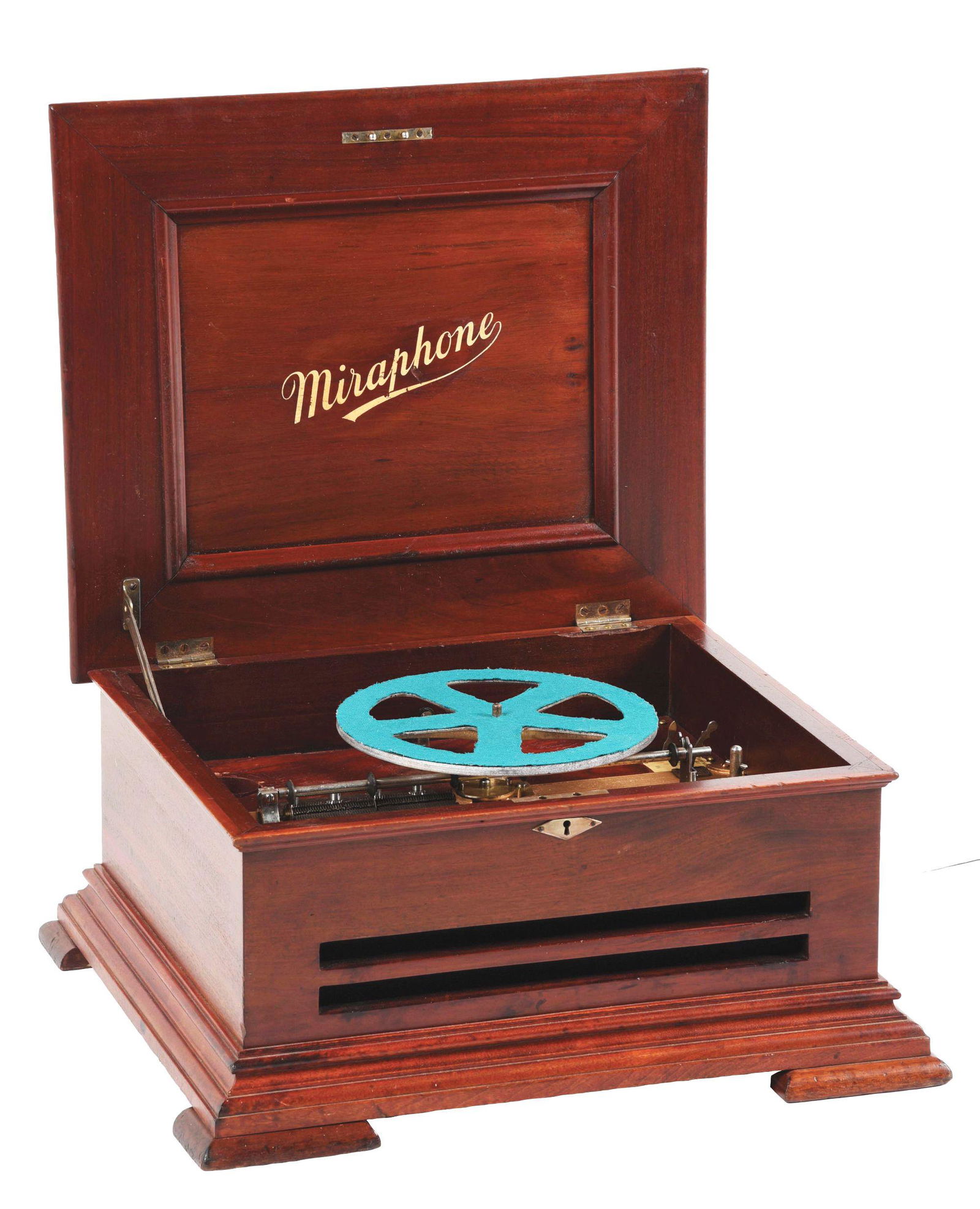 RARE MIRAPHONE COMBINATION DISC MUSIC BOX AND PHONOGRAPH. (1 of 10)