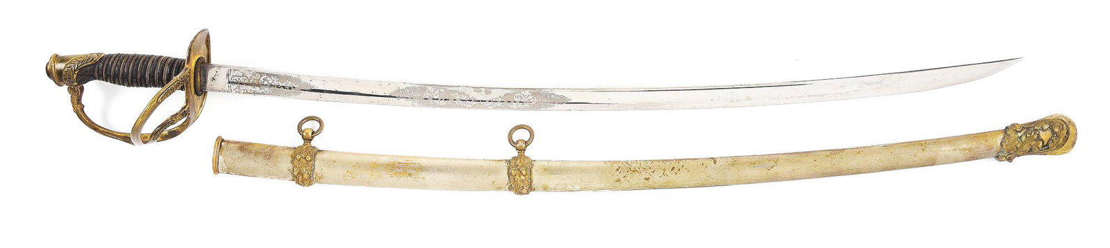 PRESENTATION GRADE MODEL 1860 CAVALRY SABER PRESENTED TO CAPTAIN JOHN W. KRAFT, COLE’S: John Wesley Kraft is sometimes recorded as enlisting August 10, 1861, which may actually be the date of muster of the company he eventually commanded, not his own. His first certain record is in the 1