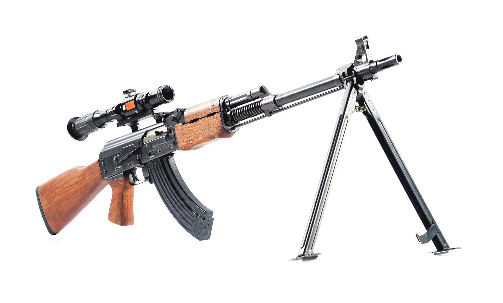 (M) SCARCE & NEAR NEW PRE-BAN MITCHELL ARMS RPK-47 (ZASTAVA M72B1) SEMI-AUTOMATIC RIFLE WITH: Exceptional pre-ban RPK-47 (M72B1) semi-automatic rifle manufactured in Yugoslavia by Zastava and imported by Mitchell Arms. The left side of the receiver is stamped "ZASTAVA-KRAGUJEVAC / MADE IN YUGO